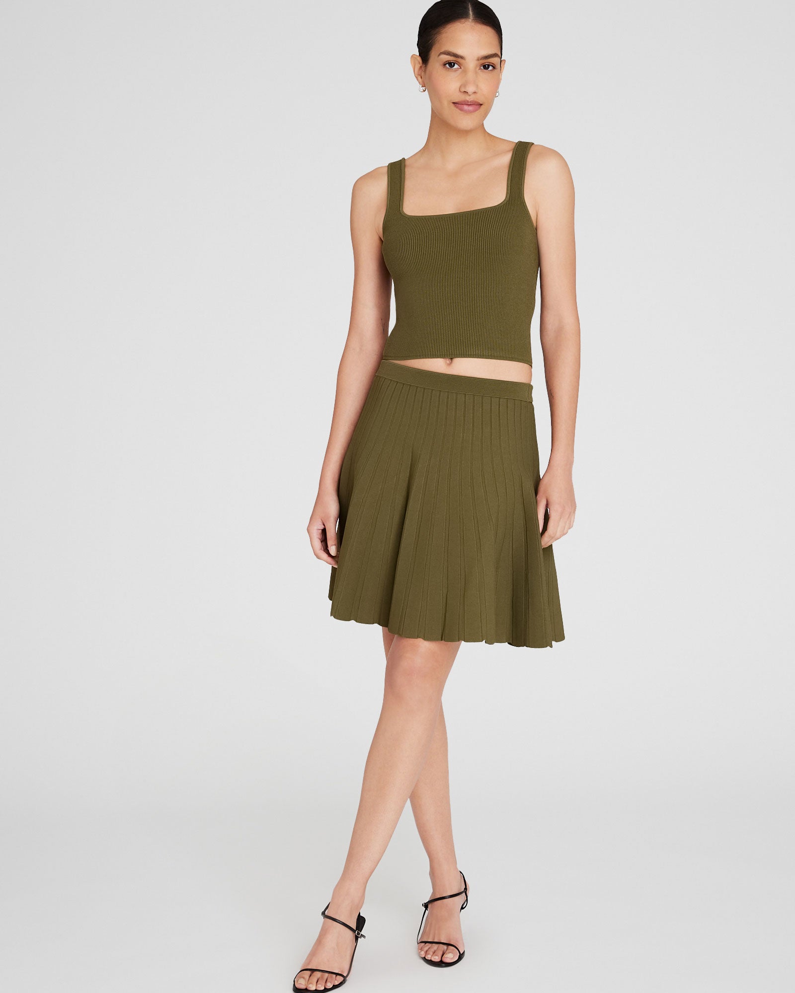 CLUB MONACO - Débardeur à col carré - Olive terne