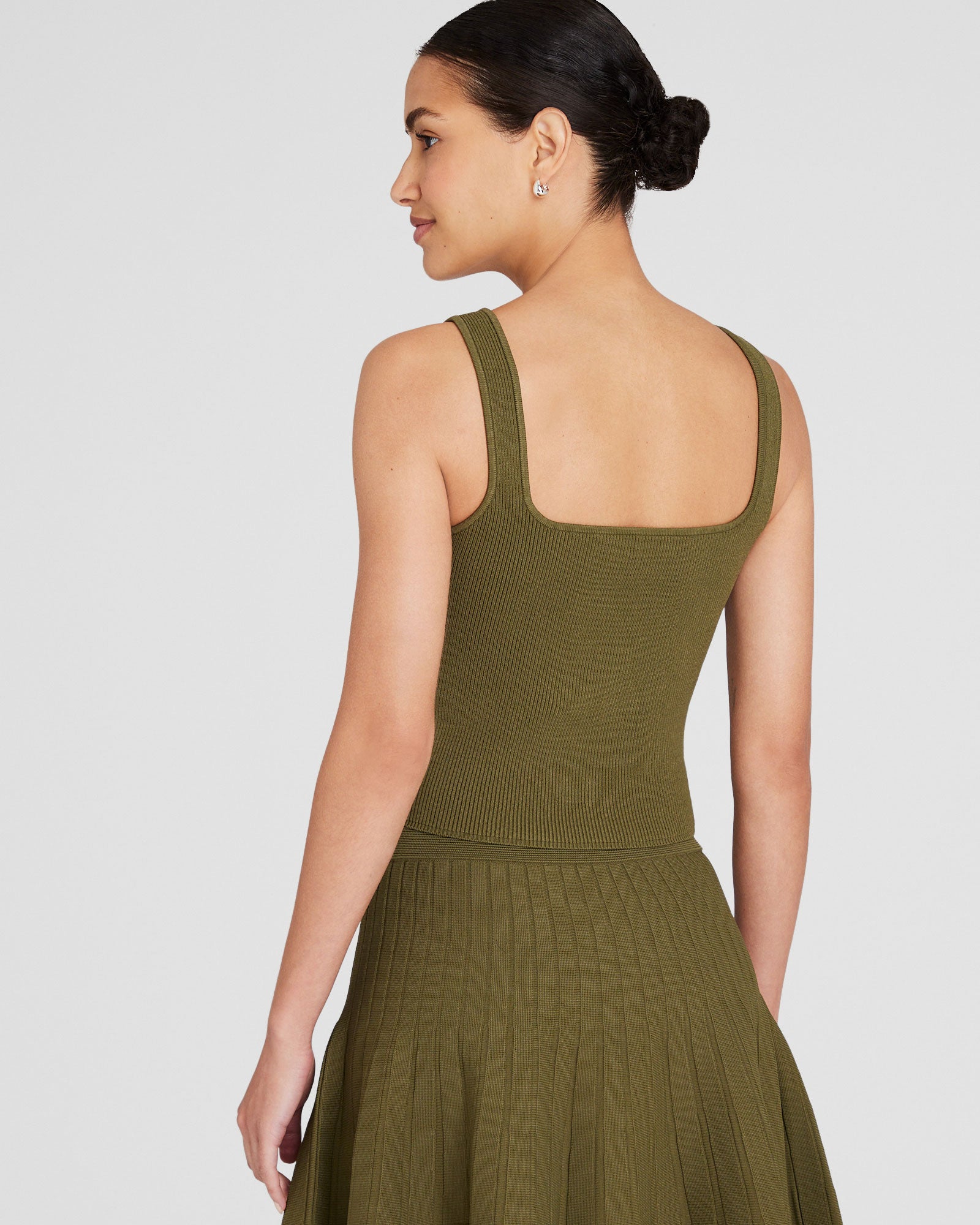 CLUB MONACO - Débardeur à col carré - Olive terne