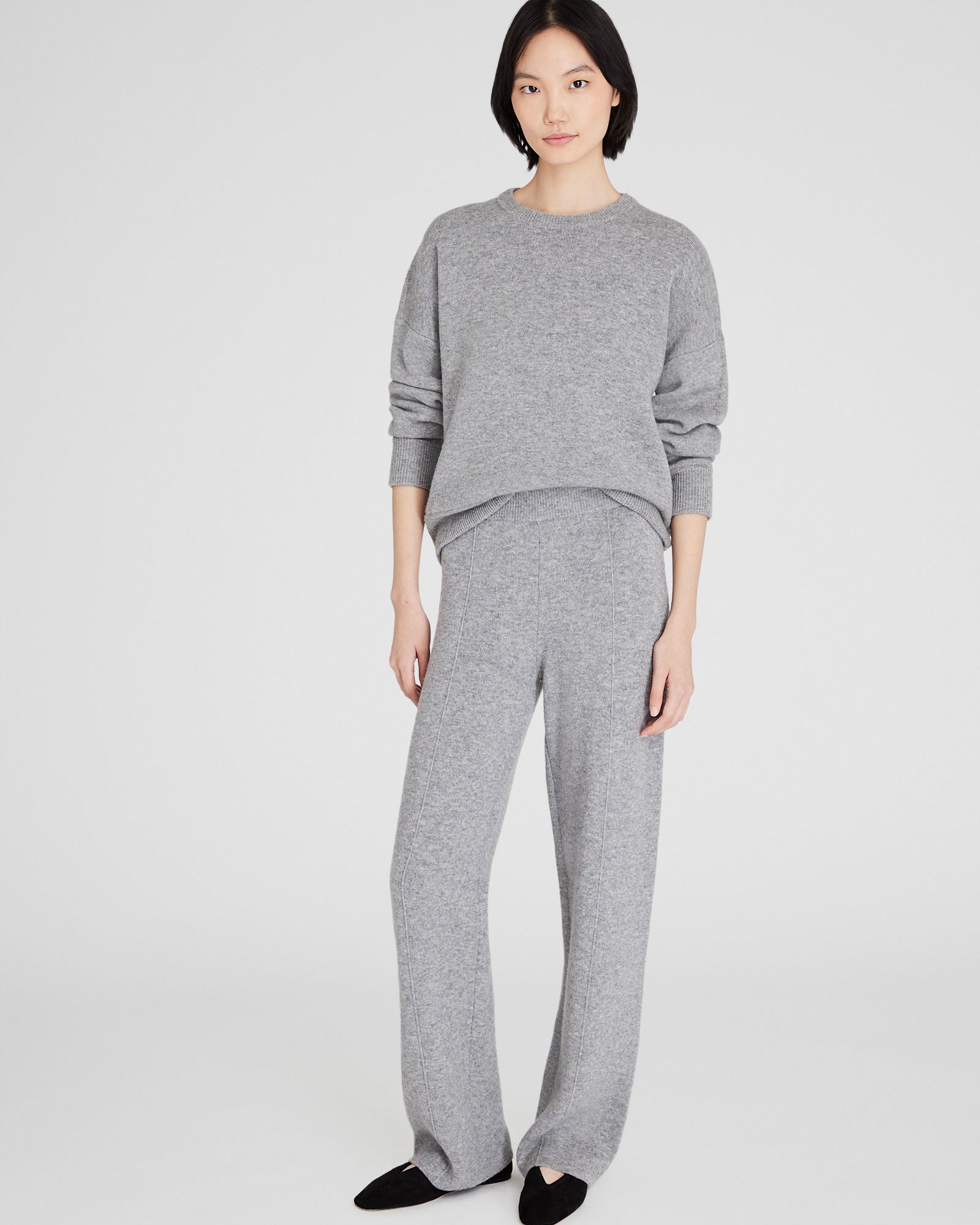 CLUB MONACO - Cashmere Blend Double-Faced Pant - Medium Heather Grey