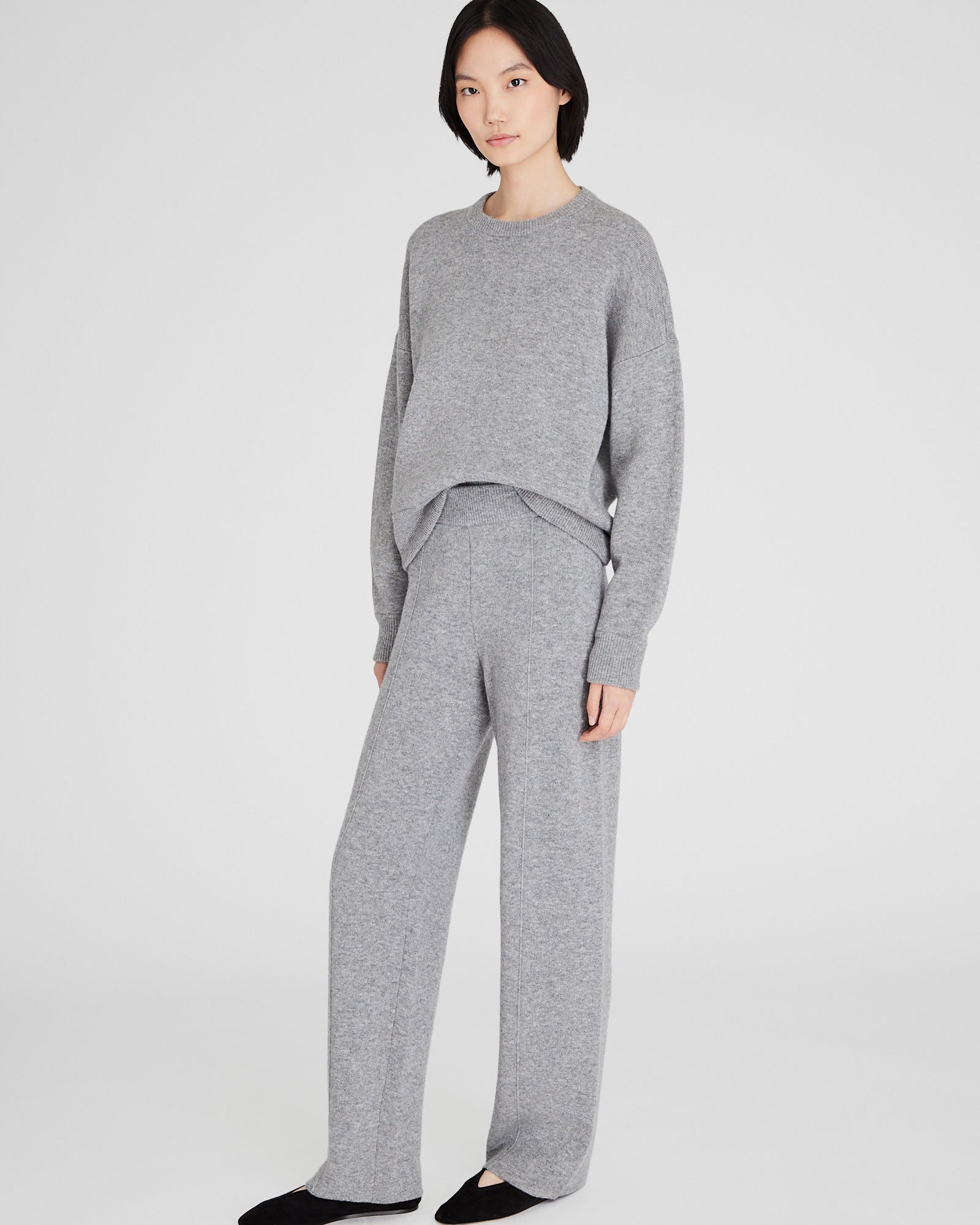 CLUB MONACO - Cashmere Blend Double-Faced Pant - Medium Heather Grey