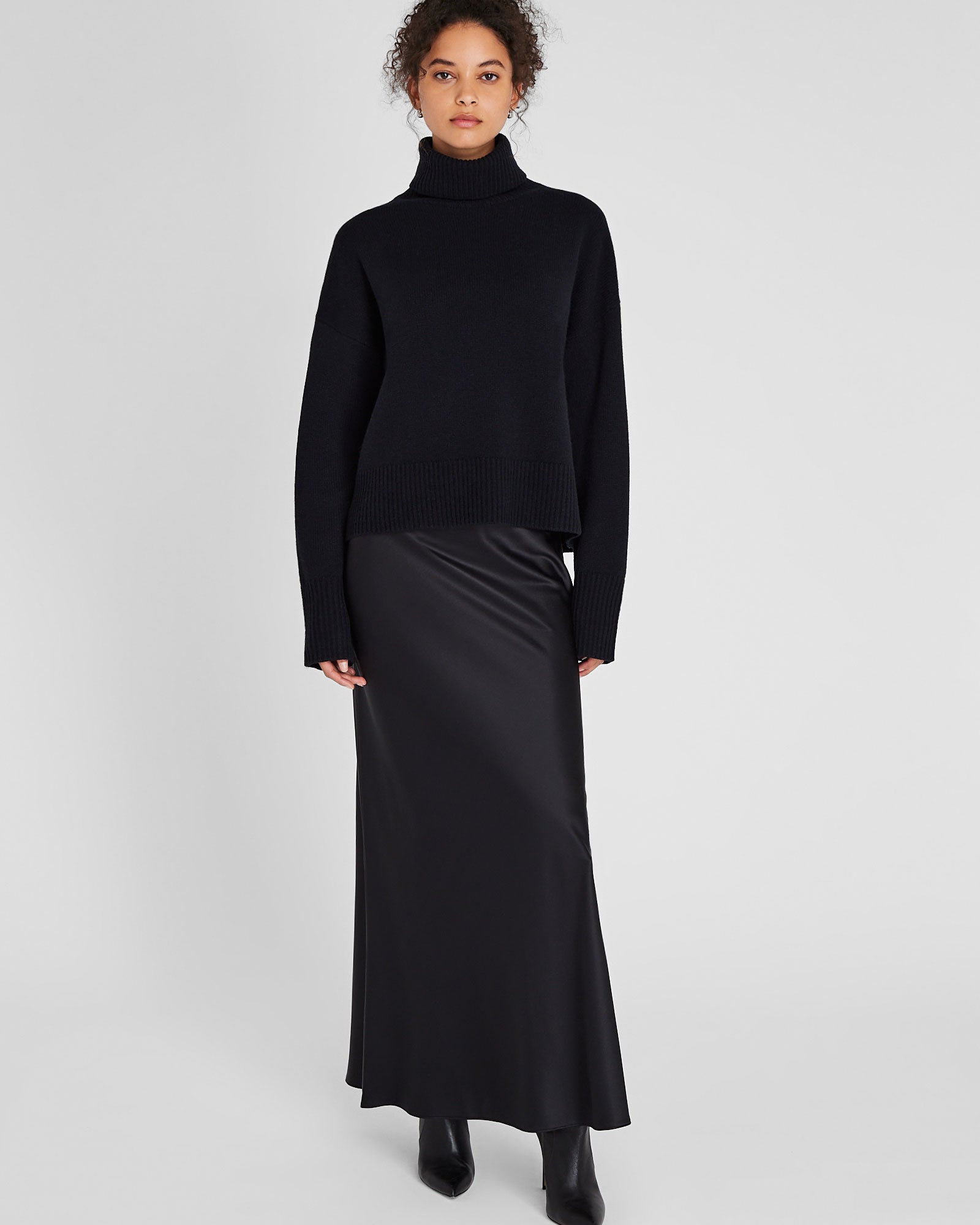 CLUB MONACO - Pull col roulé en cachemire - Noir