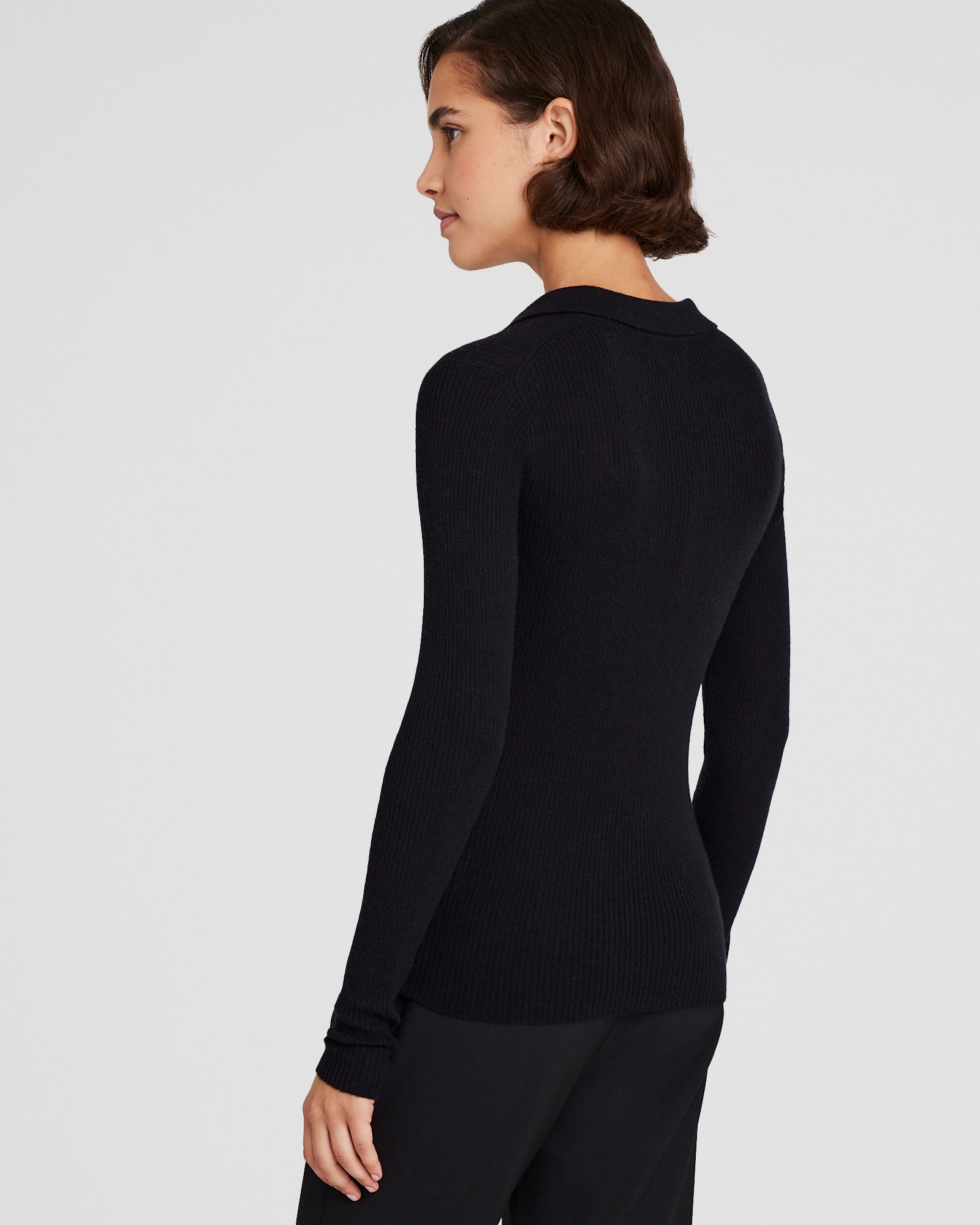 CLUB MONACO - Cashmere Rib Polo - Black