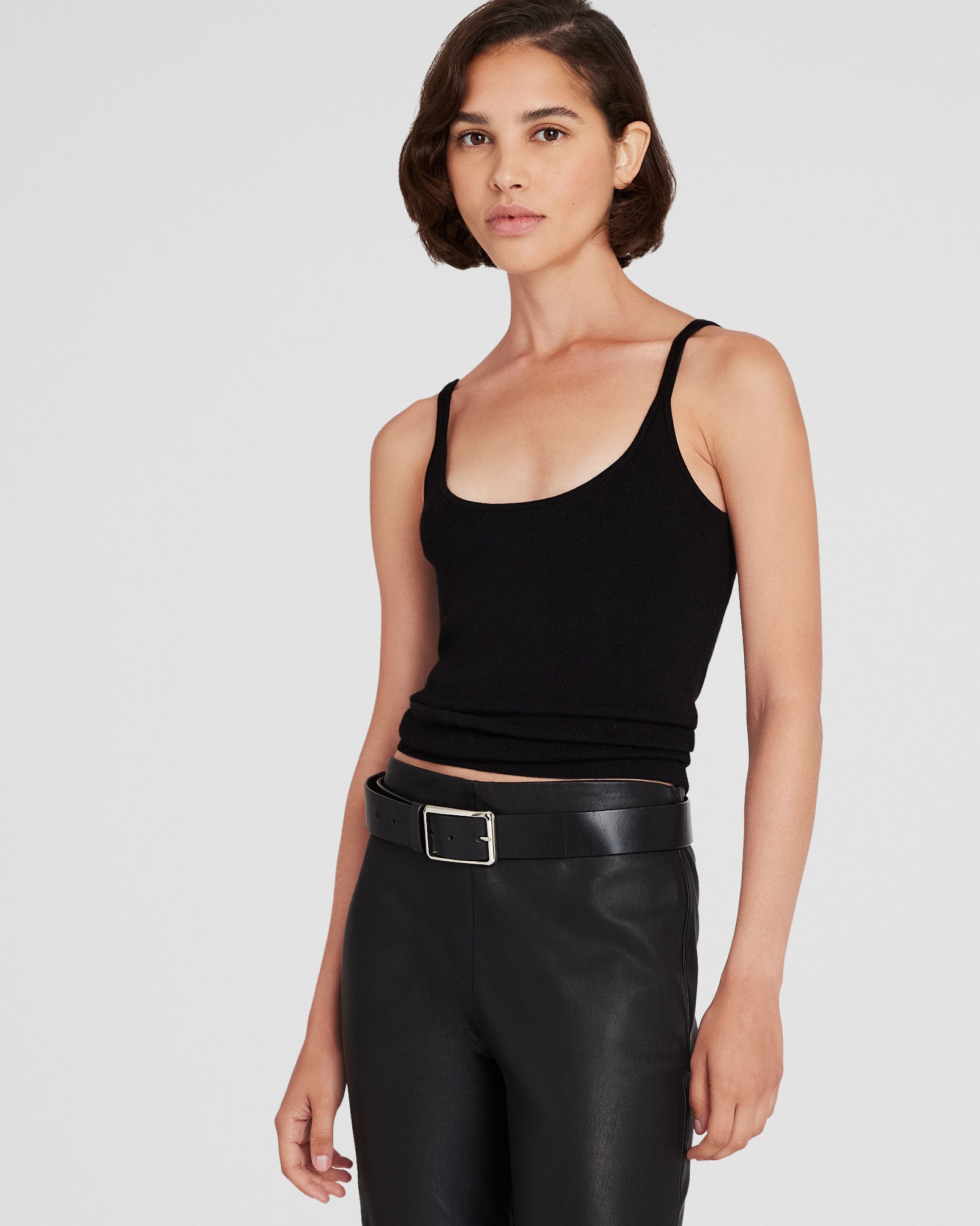 CLUB MONACO - Merino Rib Tank - Black