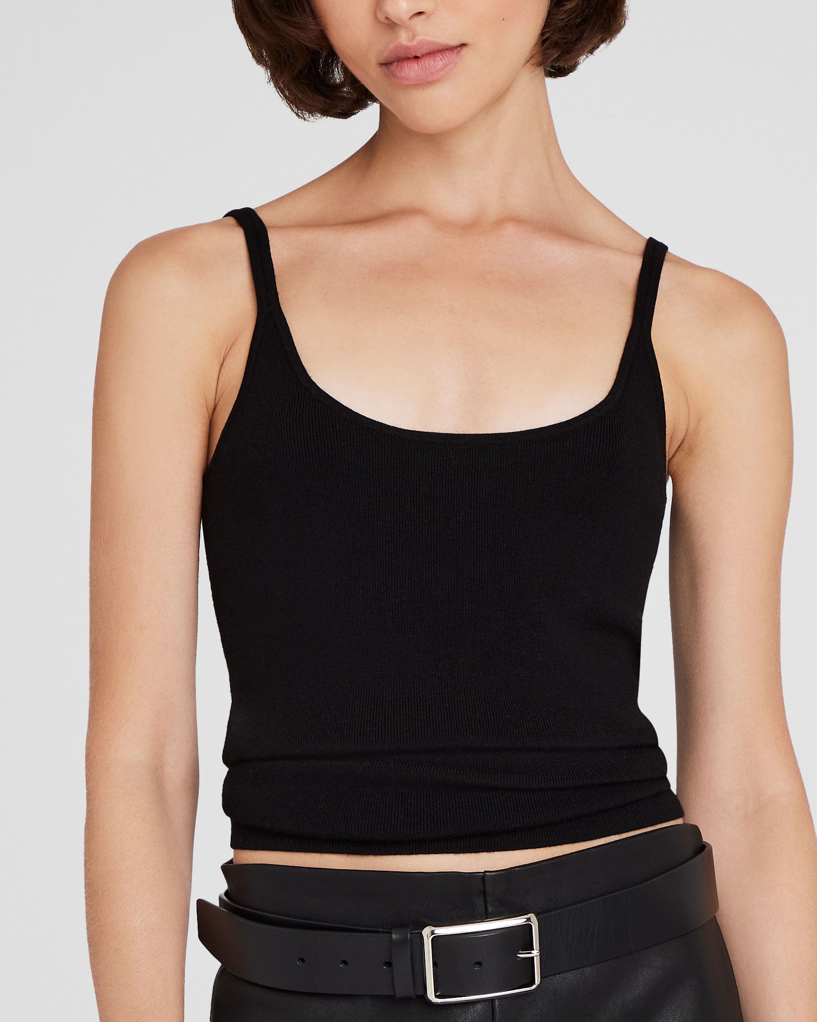 CLUB MONACO - Merino Rib Tank - Black