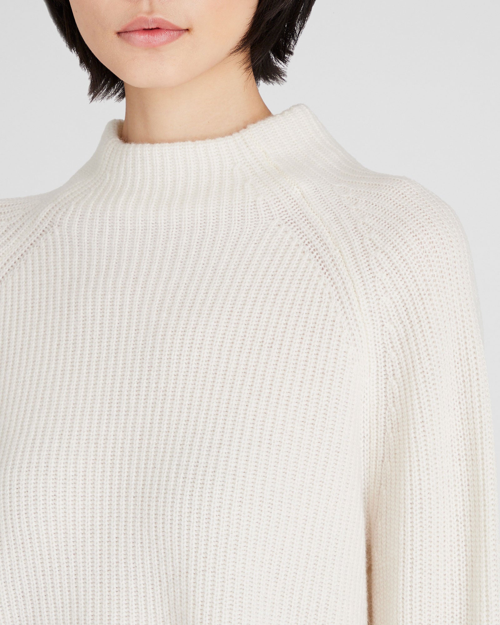CLUB MONACO - Cashmere Cropped Mockneck Sweater - Ivory