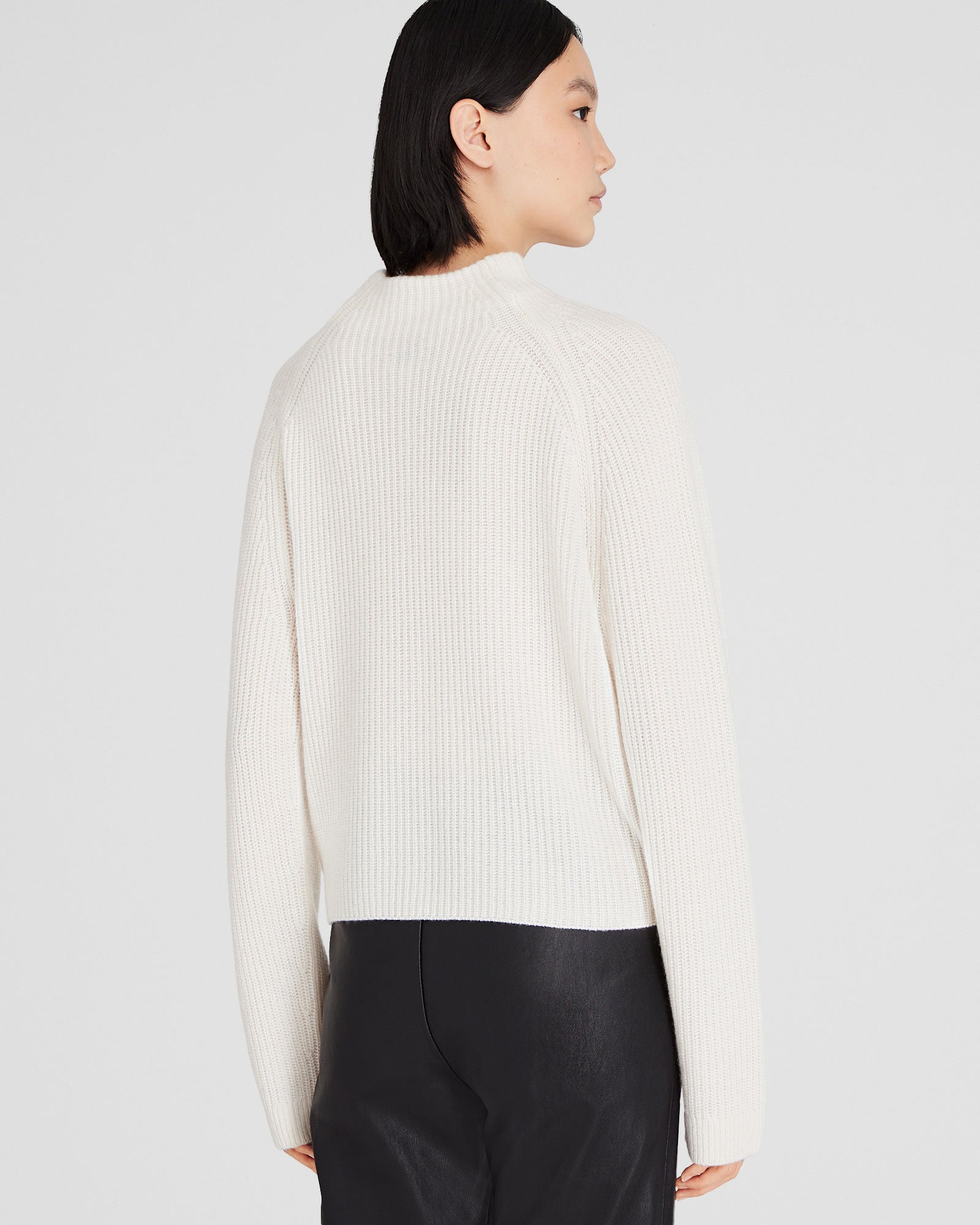 CLUB MONACO - Cashmere Cropped Mockneck Sweater - Ivory