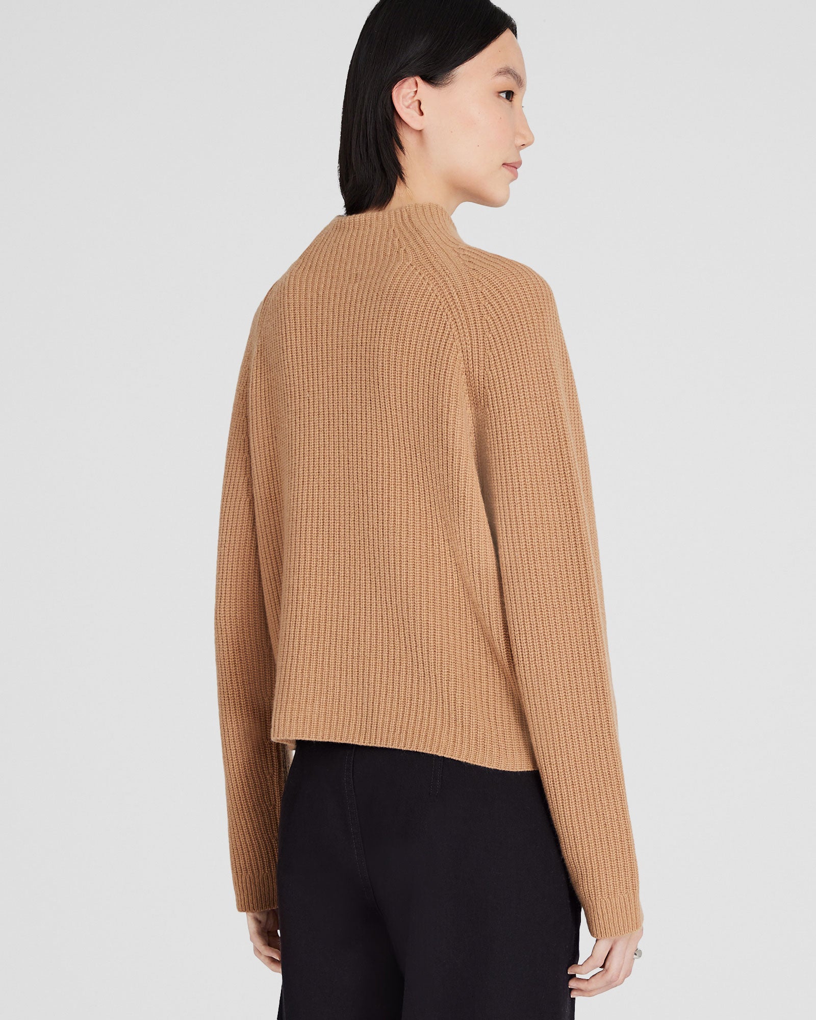 CLUB MONACO - Cashmere Cropped Mockneck Sweater - Camel