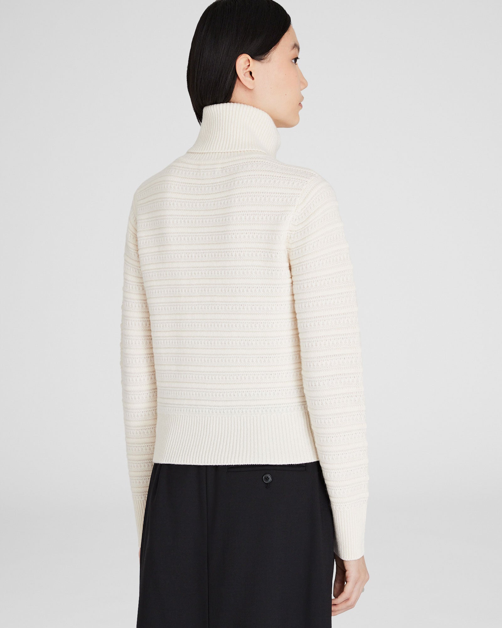 CLUB MONACO - Chandail cachemire maille texturée - Ivoire