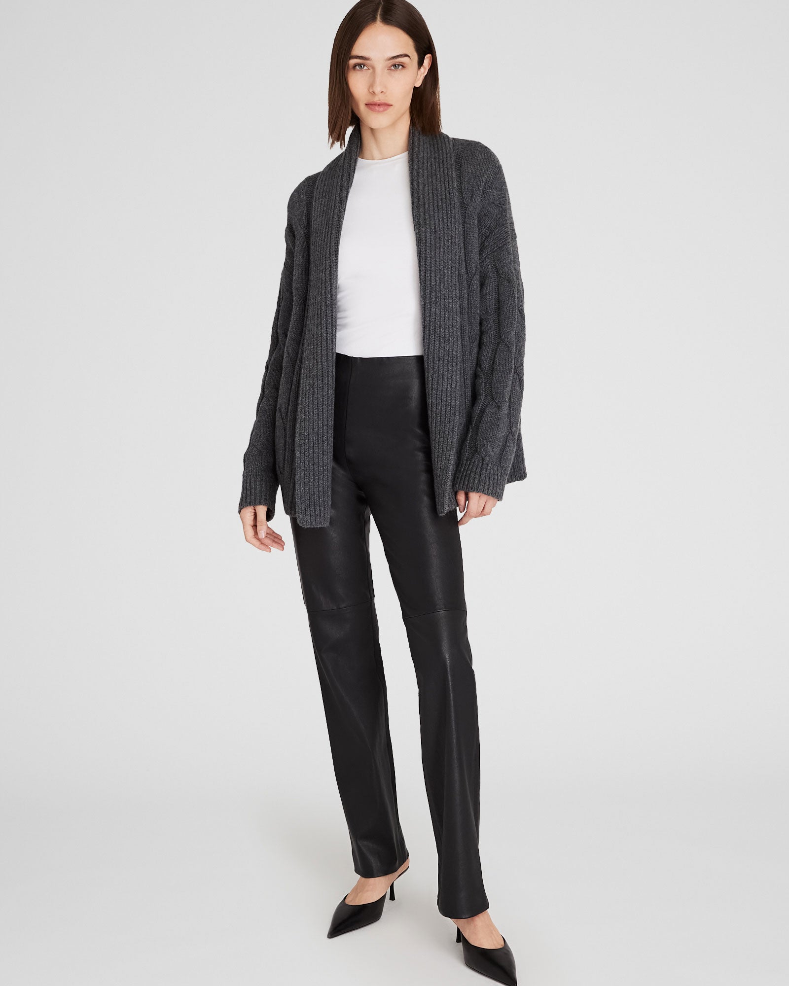 CLUB MONACO - Cardigan croisé en cachemire - Gris Chiné