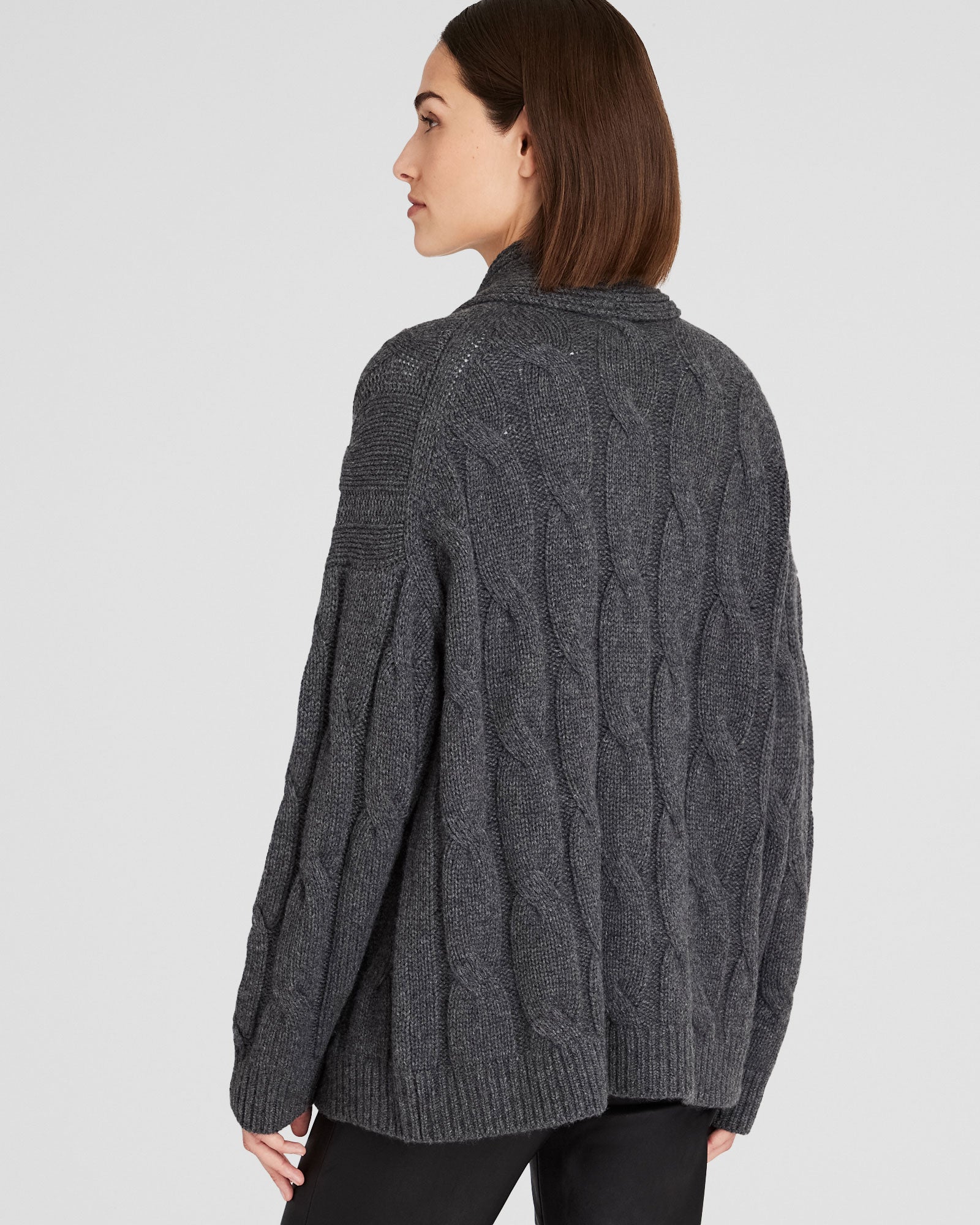 CLUB MONACO - Cardigan croisé en cachemire - Gris Chiné