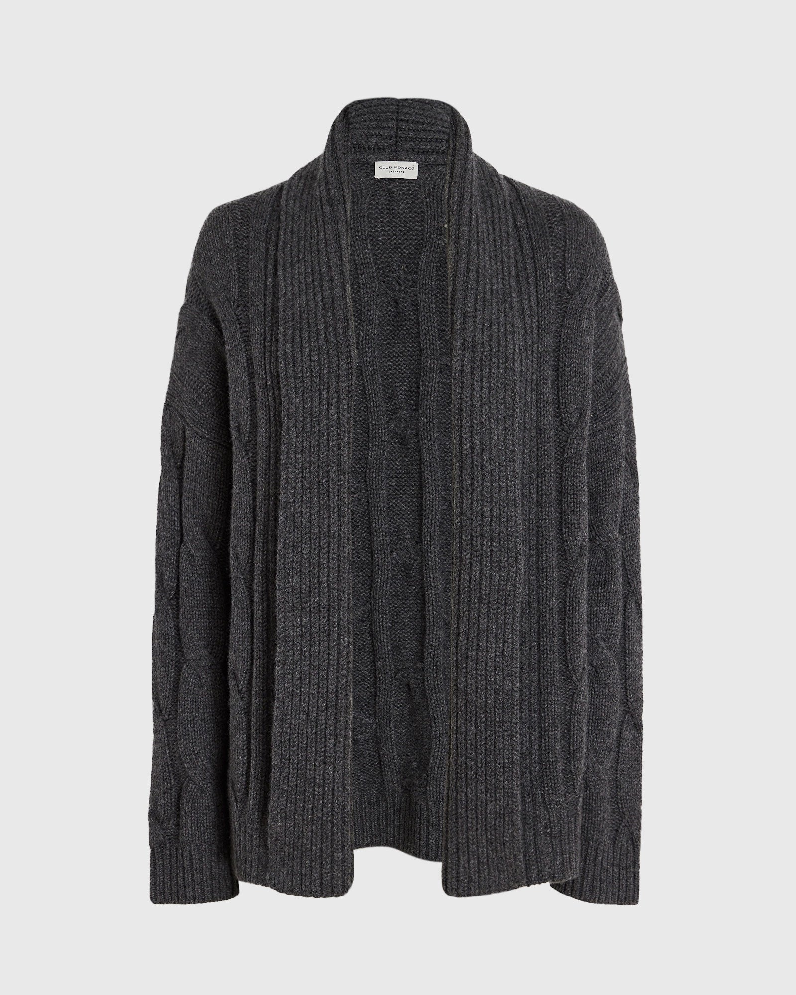 CLUB MONACO - Cardigan croisé en cachemire - Gris Chiné