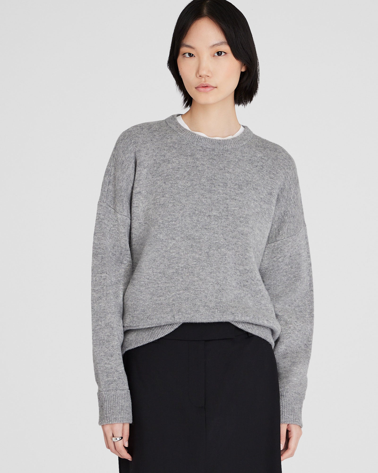 CLUB MONACO - Cashmere Blend Double-Faced Sweatshirt - Medium Heather Grey