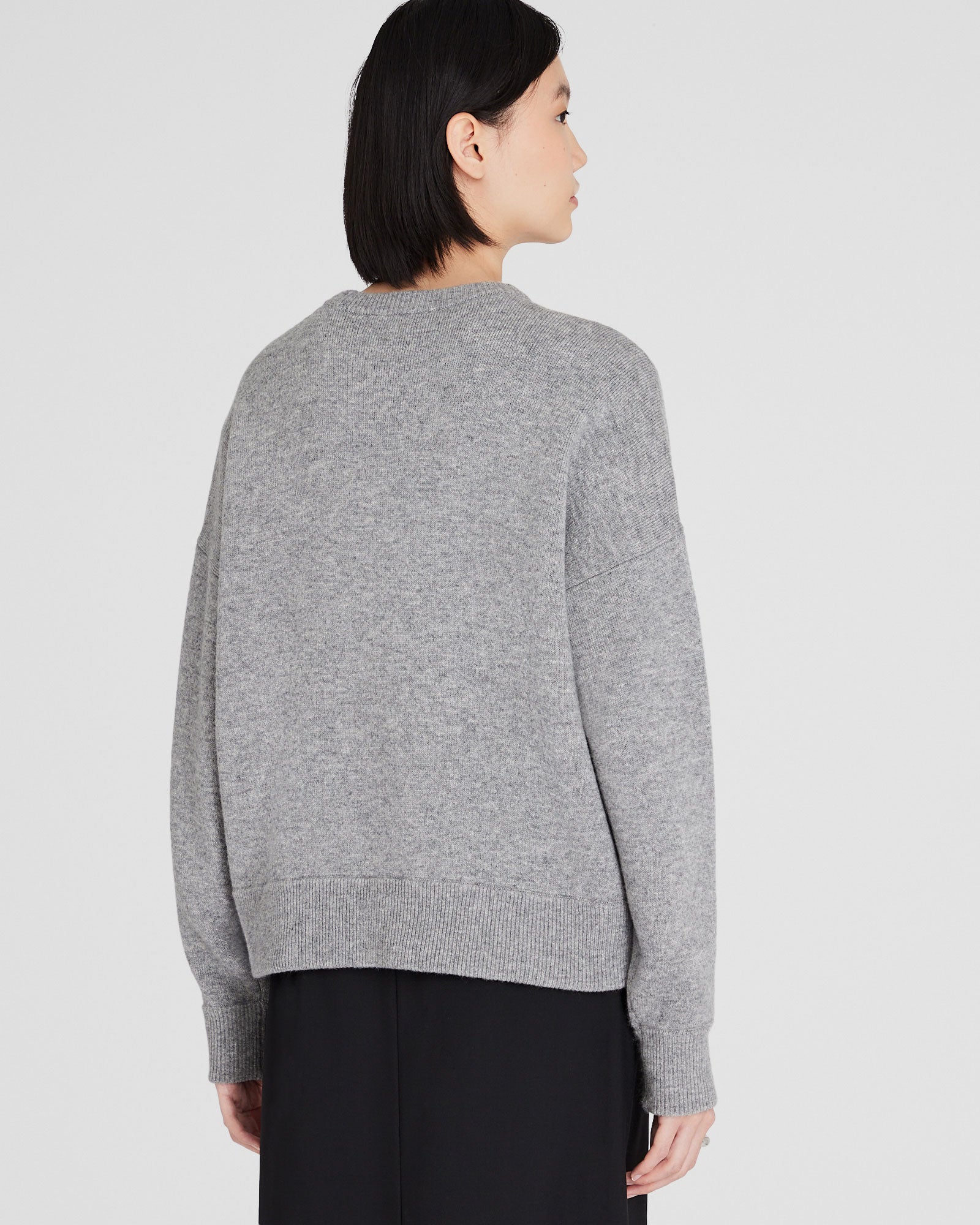 CLUB MONACO - Coton ouaté cachemire double face - Gris Chiné Moyen