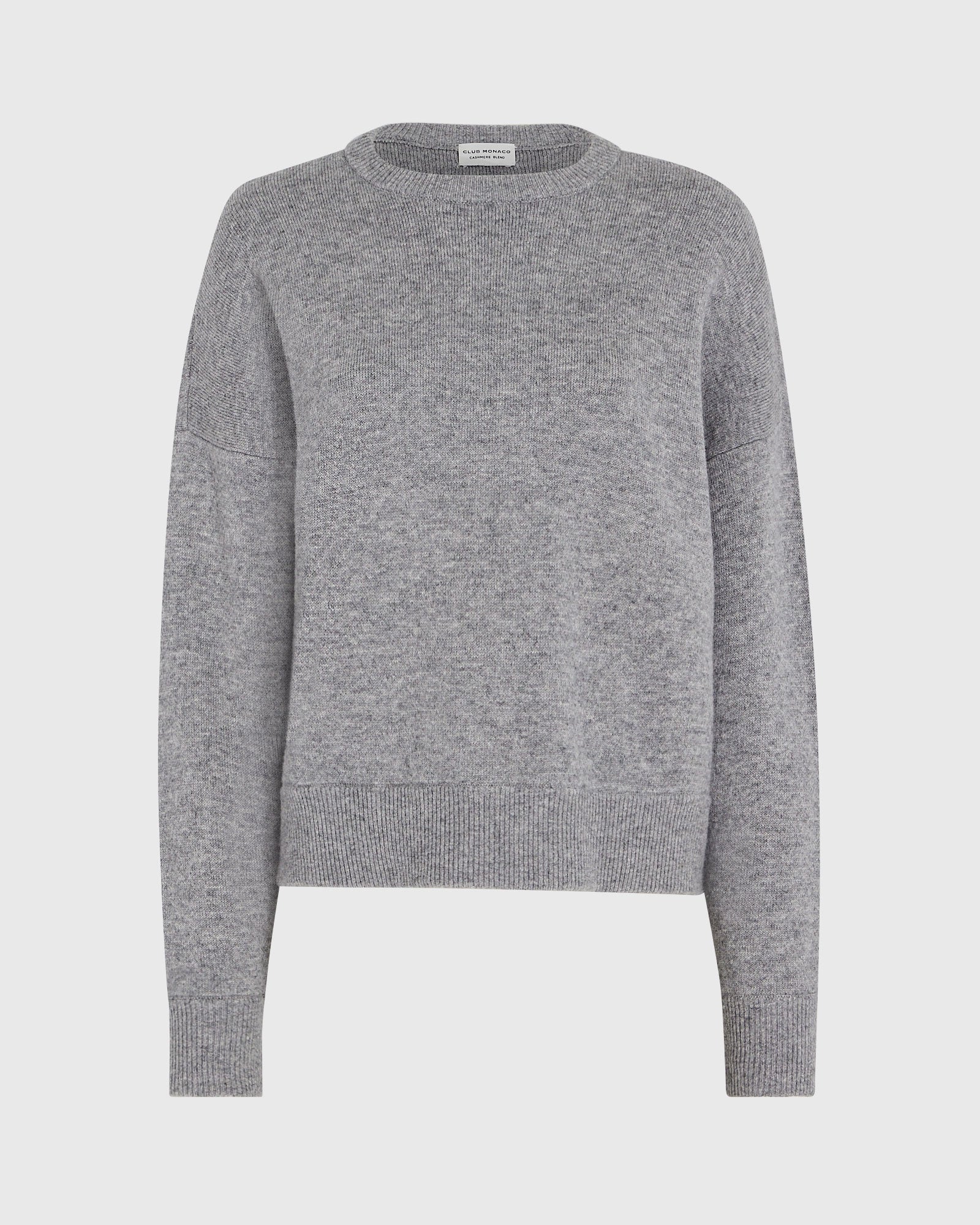 CLUB MONACO - Coton ouaté cachemire double face - Gris Chiné Moyen