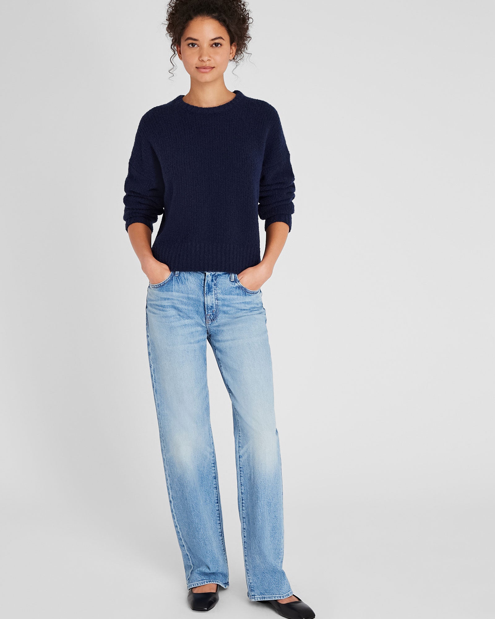 CLUB MONACO - Cashmere Bouclé Sweater - Navy