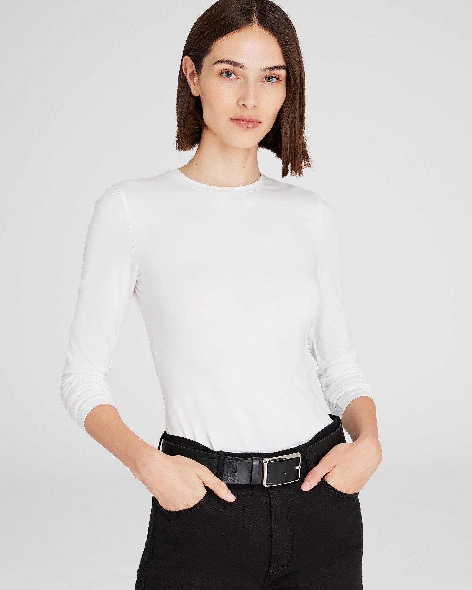 CLUB MONACO - Contour Long-Sleeve Top - White
