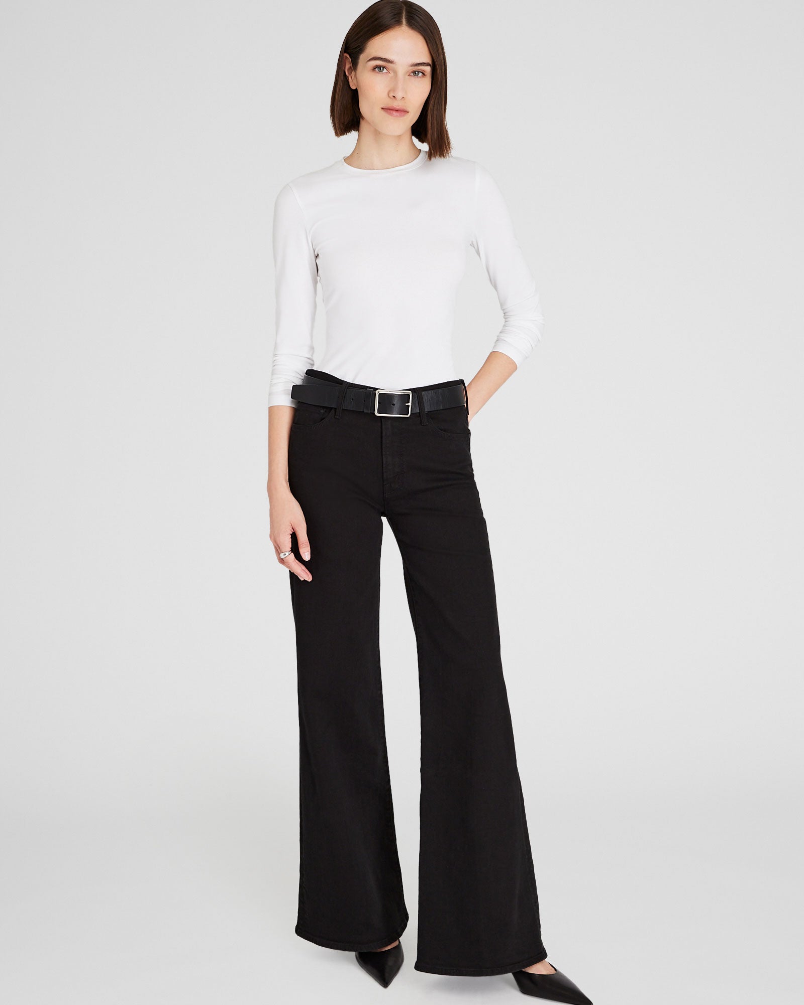 CLUB MONACO - Contour Long-Sleeve Top - White