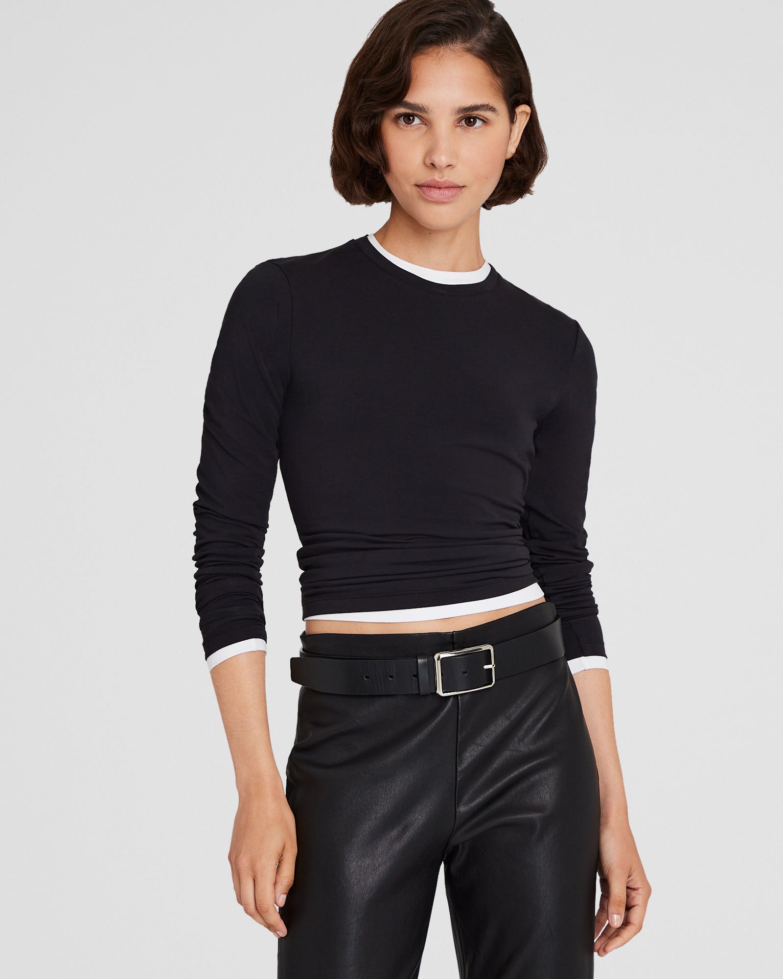 CLUB MONACO - Contour Long-Sleeve Top - Black