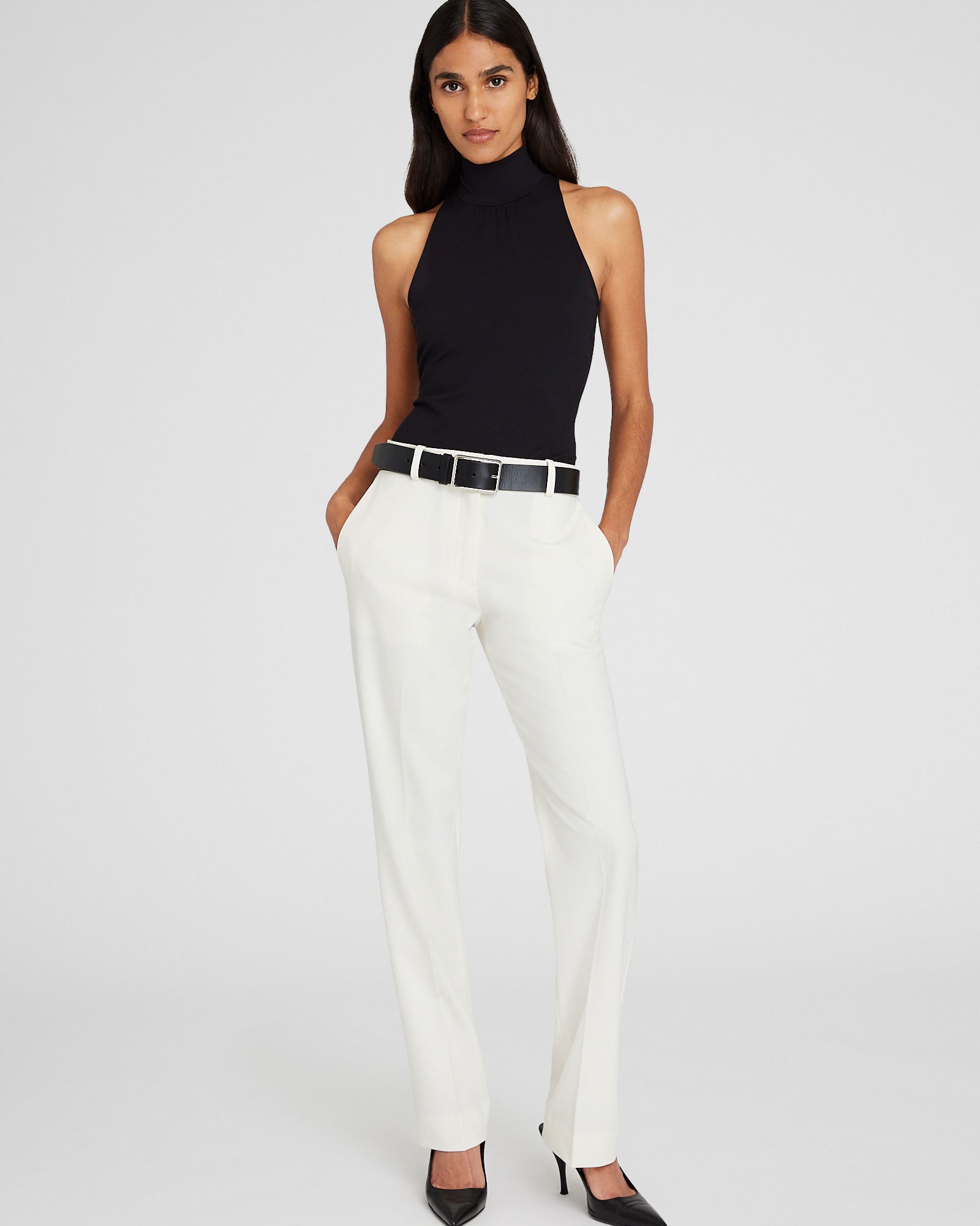 CLUB MONACO - Sleeveless Mockneck Top - Black