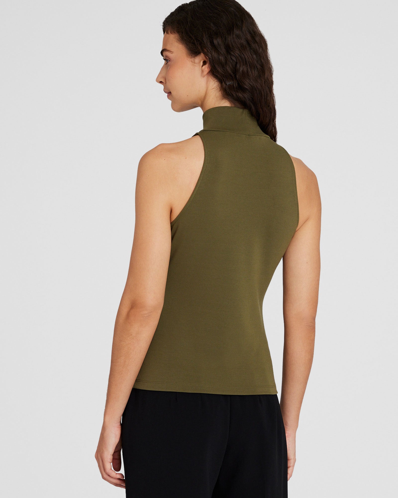 CLUB MONACO - Sleeveless Mockneck Top - Peat Moss
