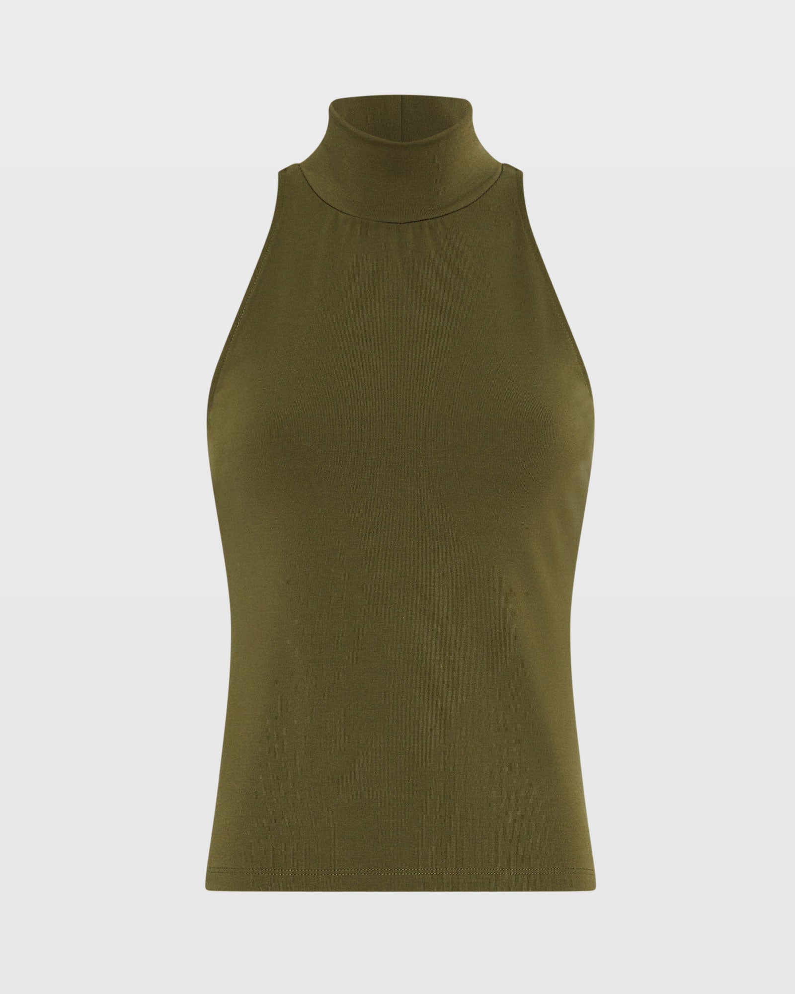 CLUB MONACO - Sleeveless Mockneck Top - Peat Moss