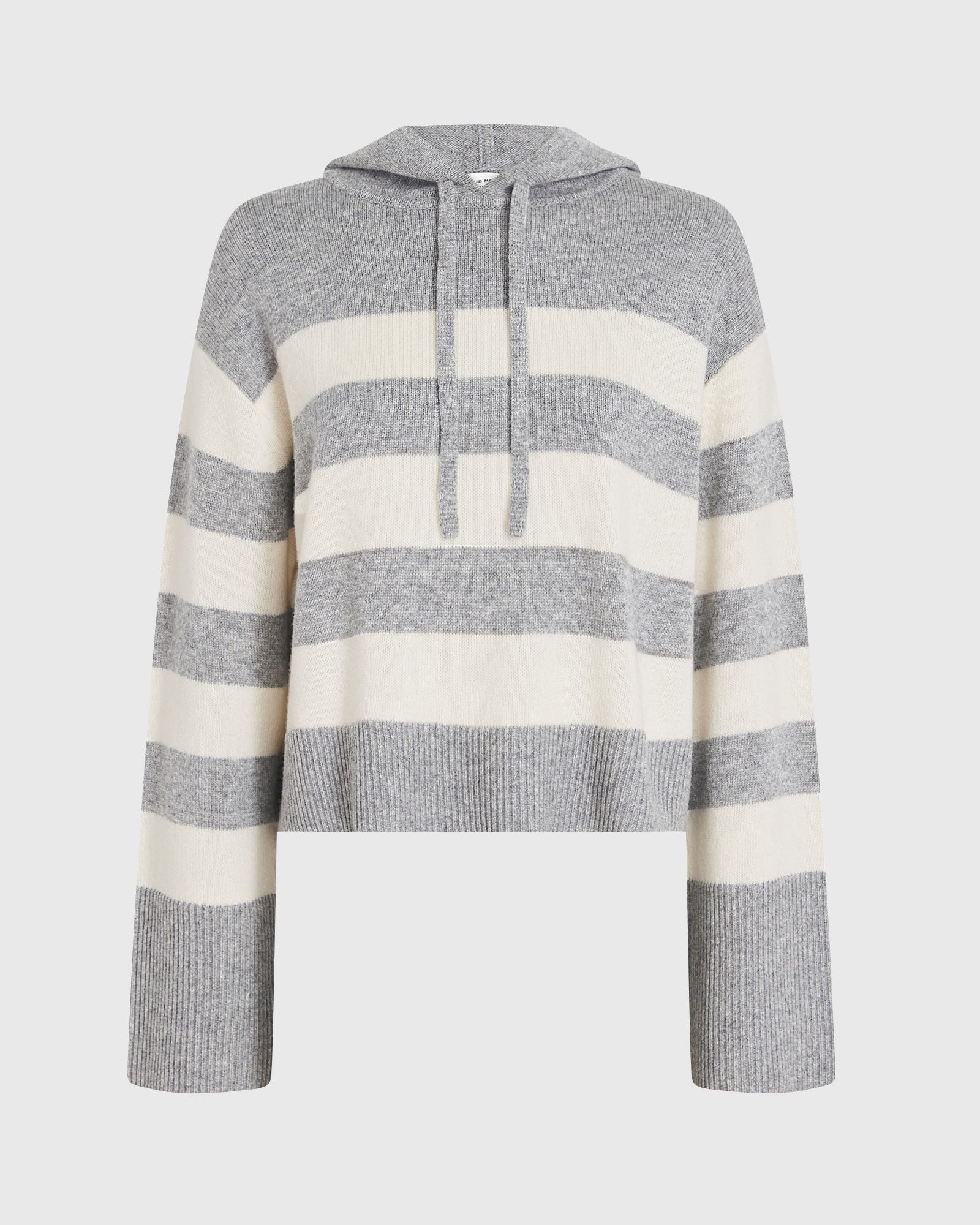CLUB MONACO - Striped Relaxed Wool-Cashmere Hoodie - Medium Grey Base
