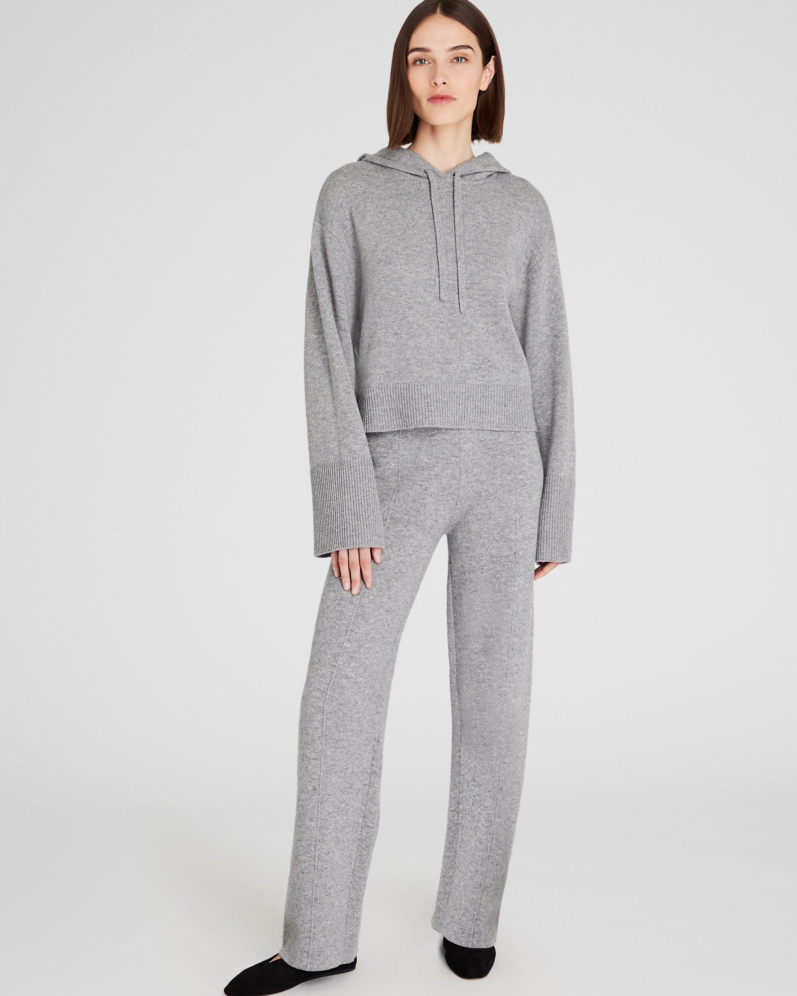 CLUB MONACO - Chandail à capuchon décontracté - Gris Chiné Moyen
