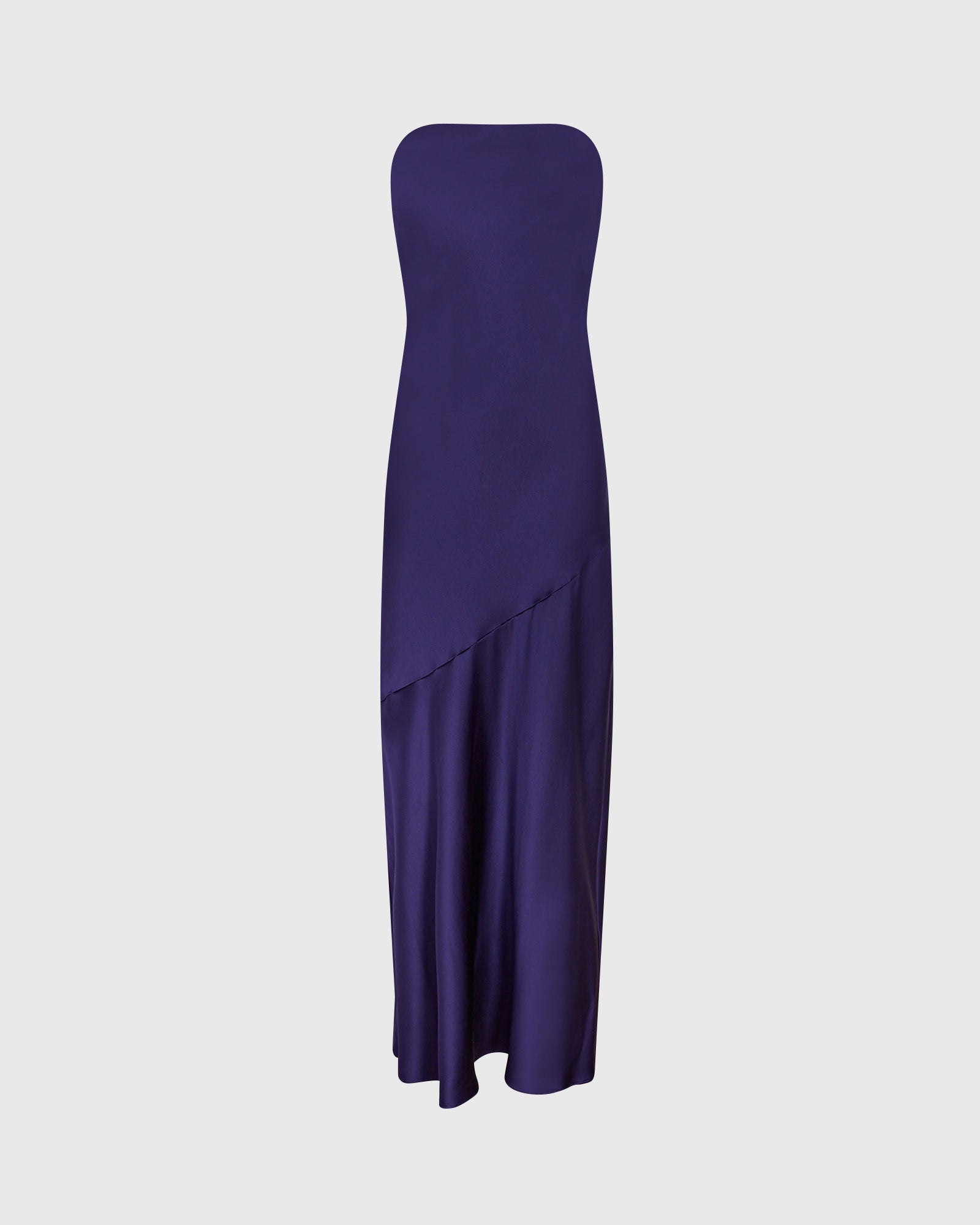 CLUB MONACO - Strapless Silk Charmeuse Maxi Dress - Dark Purple