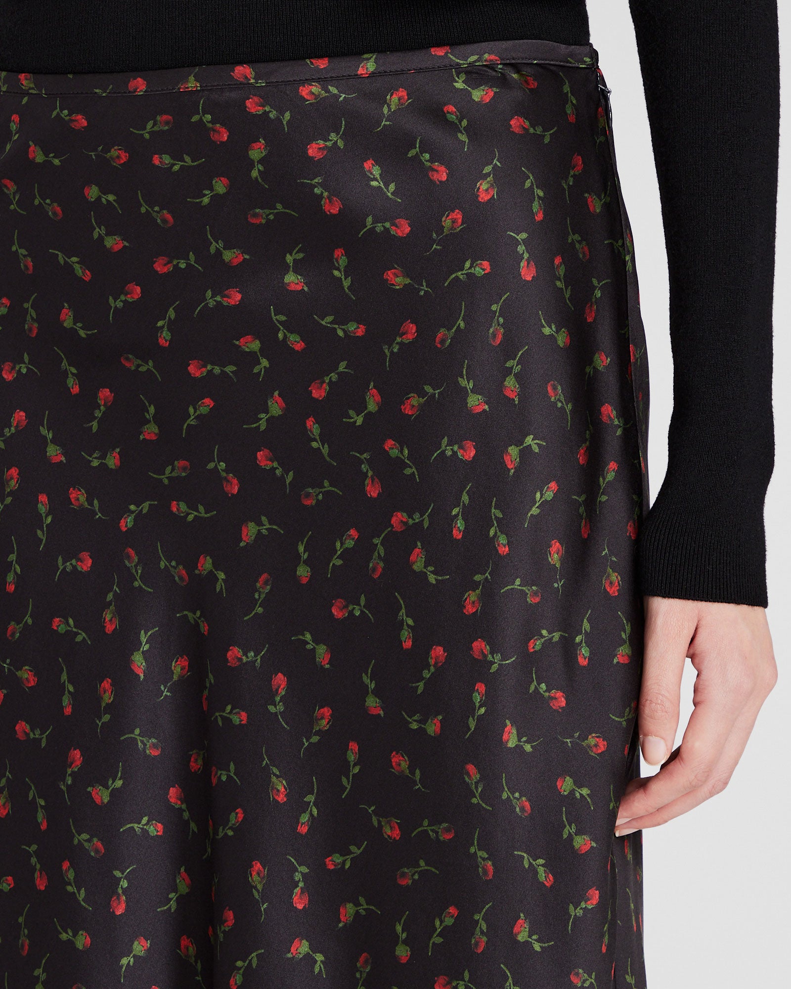CLUB MONACO - Jupe florale en soie charmeuse - Porto