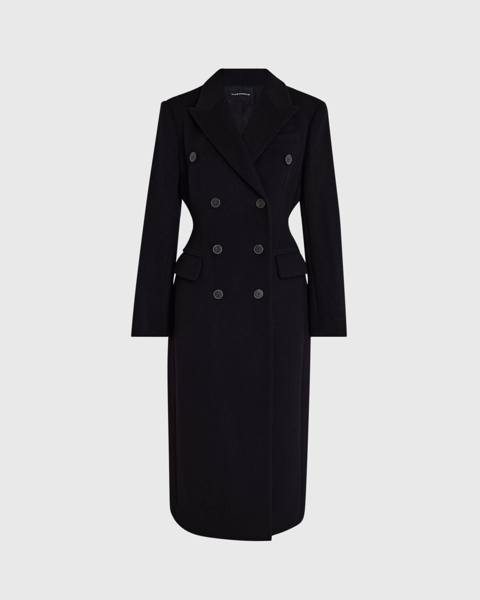 CLUB MONACO - Wool Cinched Waist Coat - Black