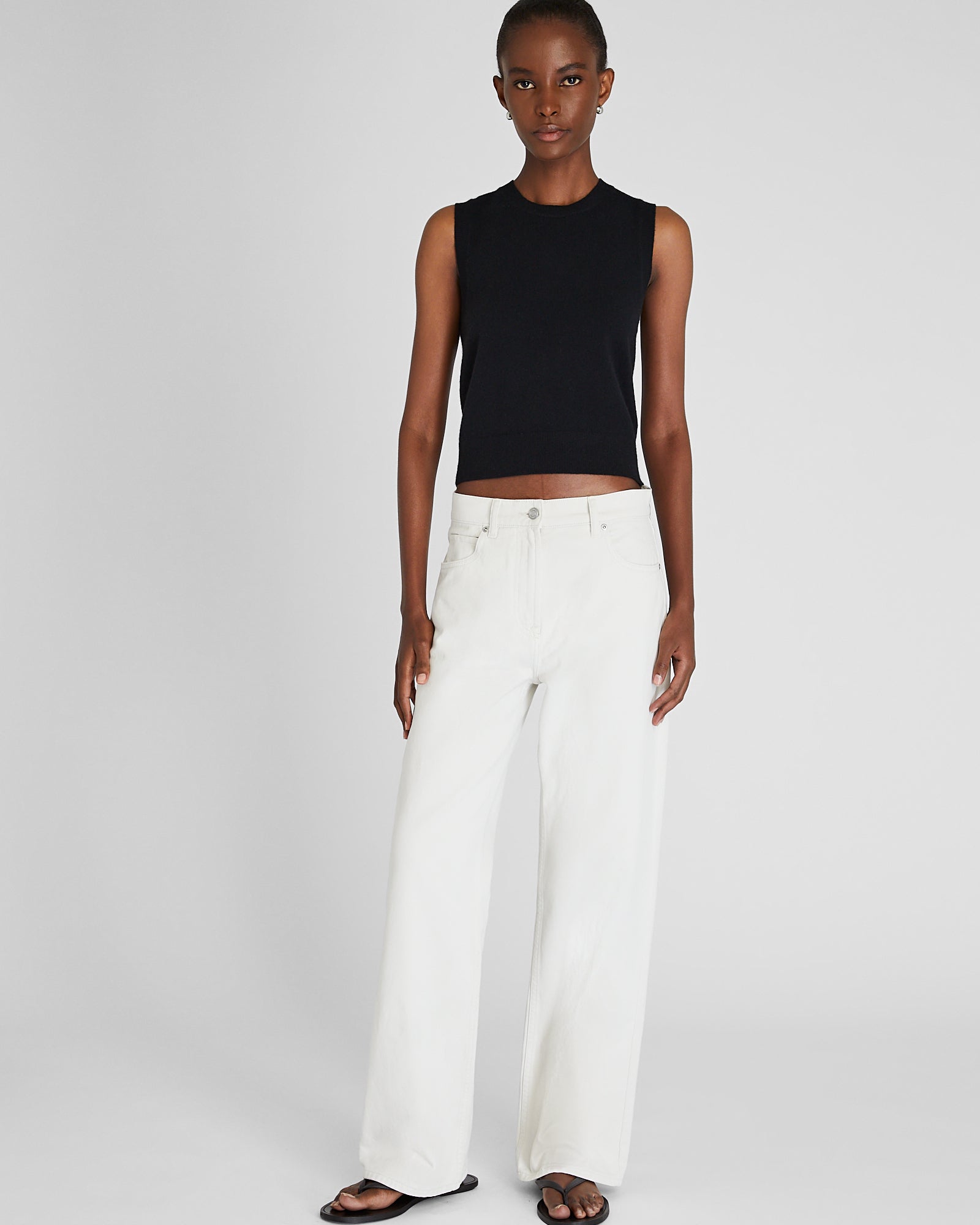 CLUB MONACO - Camisole en cachemire à col rond - Noir
