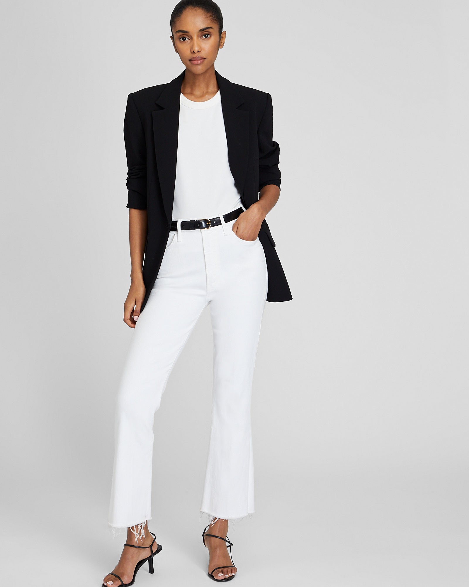 CLUB MONACO - MOTHER The Hustler Ankle Jeans - Light Denim