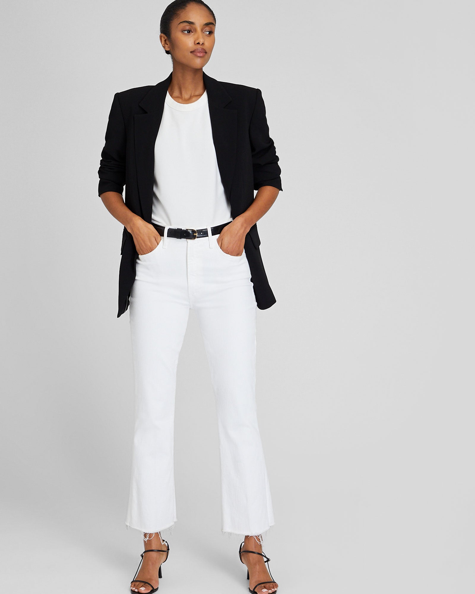 CLUB MONACO - MOTHER The Hustler Ankle Jeans - Light Denim