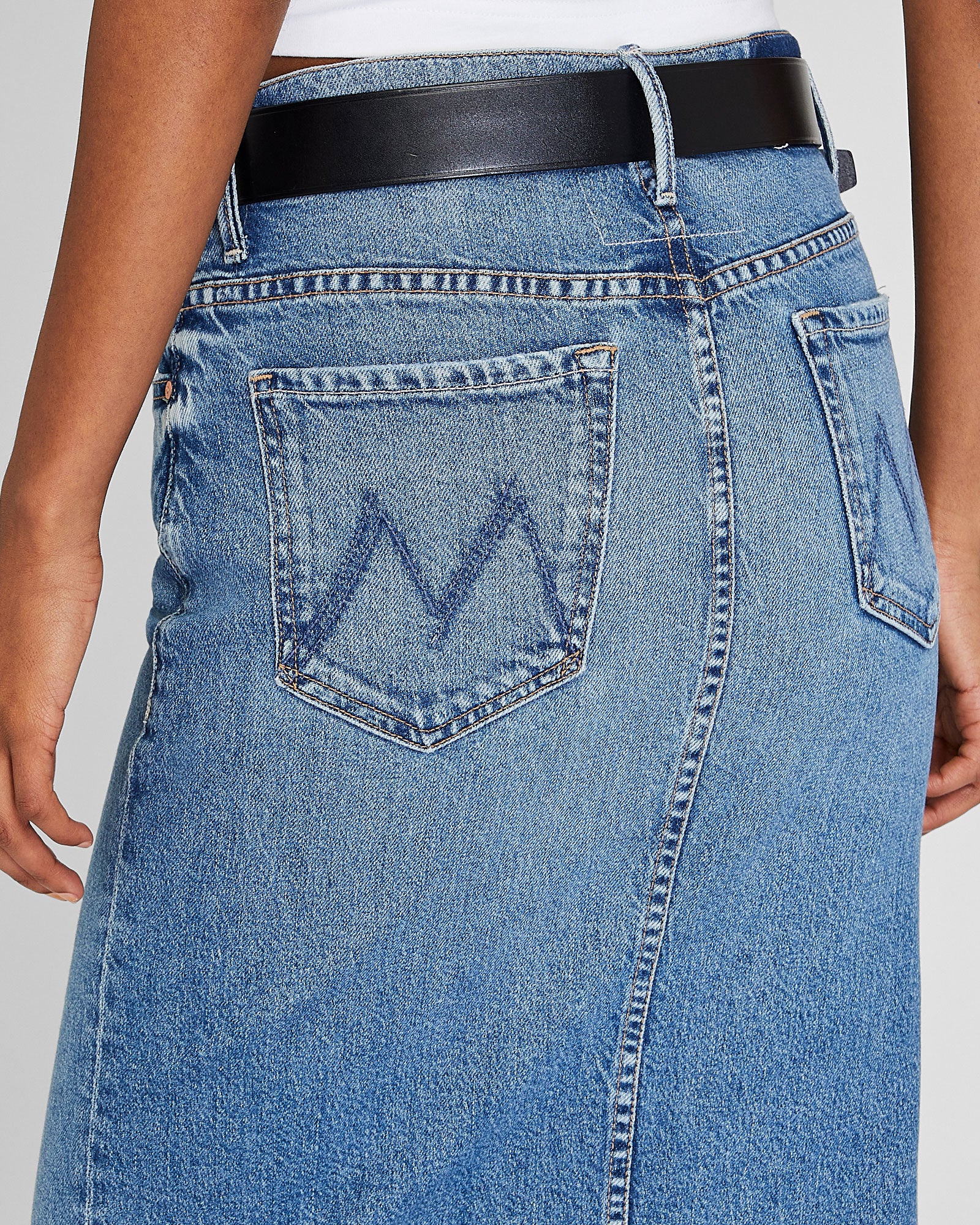 CLUB MONACO - MOTHER The Split Second Denim Midi Skirt - Denim
