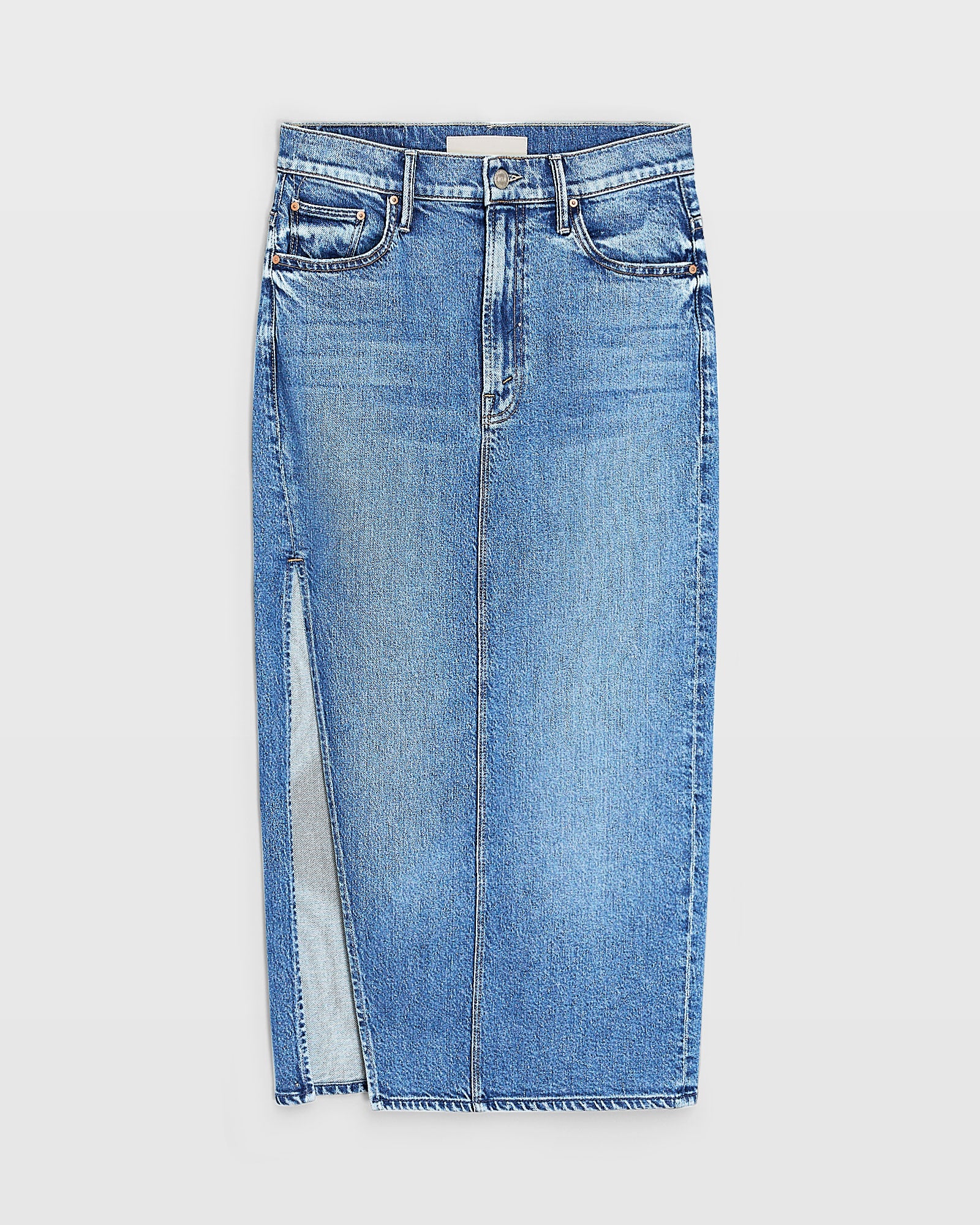 CLUB MONACO - MOTHER The Split Second Denim Midi Skirt - Denim