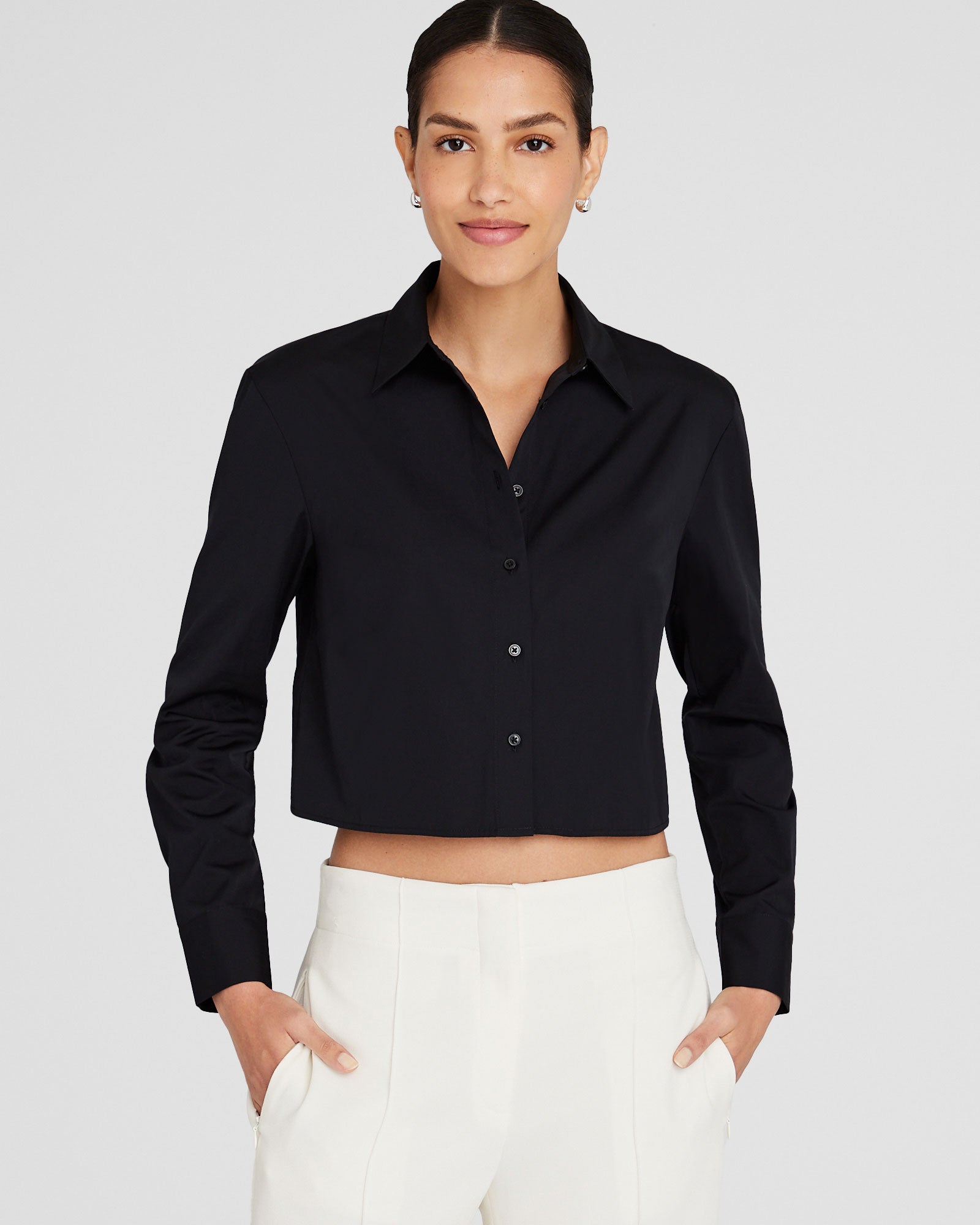CLUB MONACO - CHEMISE COURTE À BOUTONS - Noir