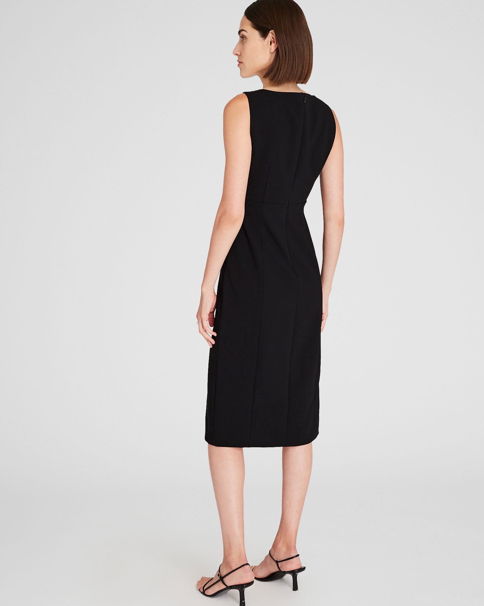 CLUB MONACO - Fitted Crepe Midi Dress - Black