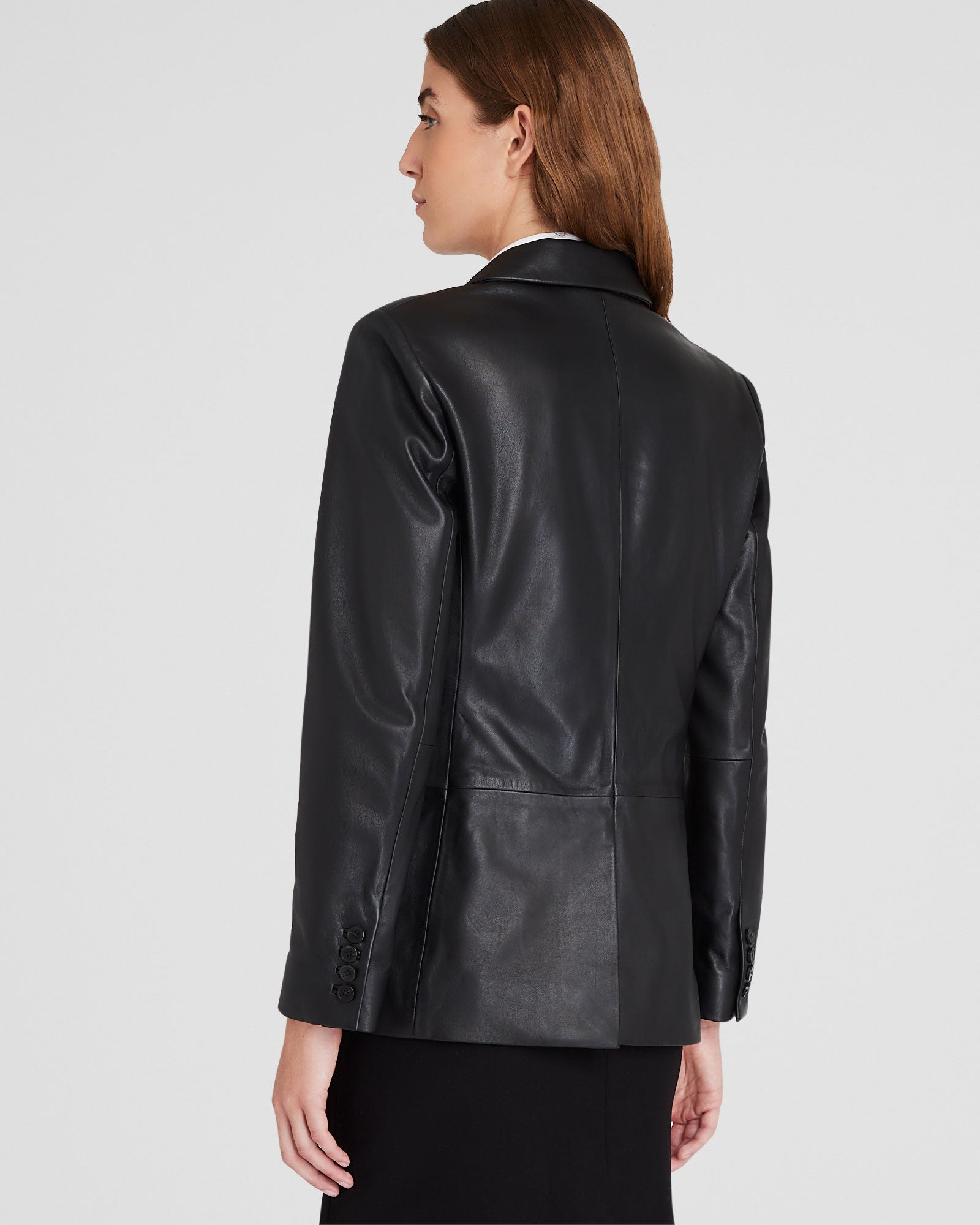 CLUB MONACO - Single-Breasted Leather Blazer - Black