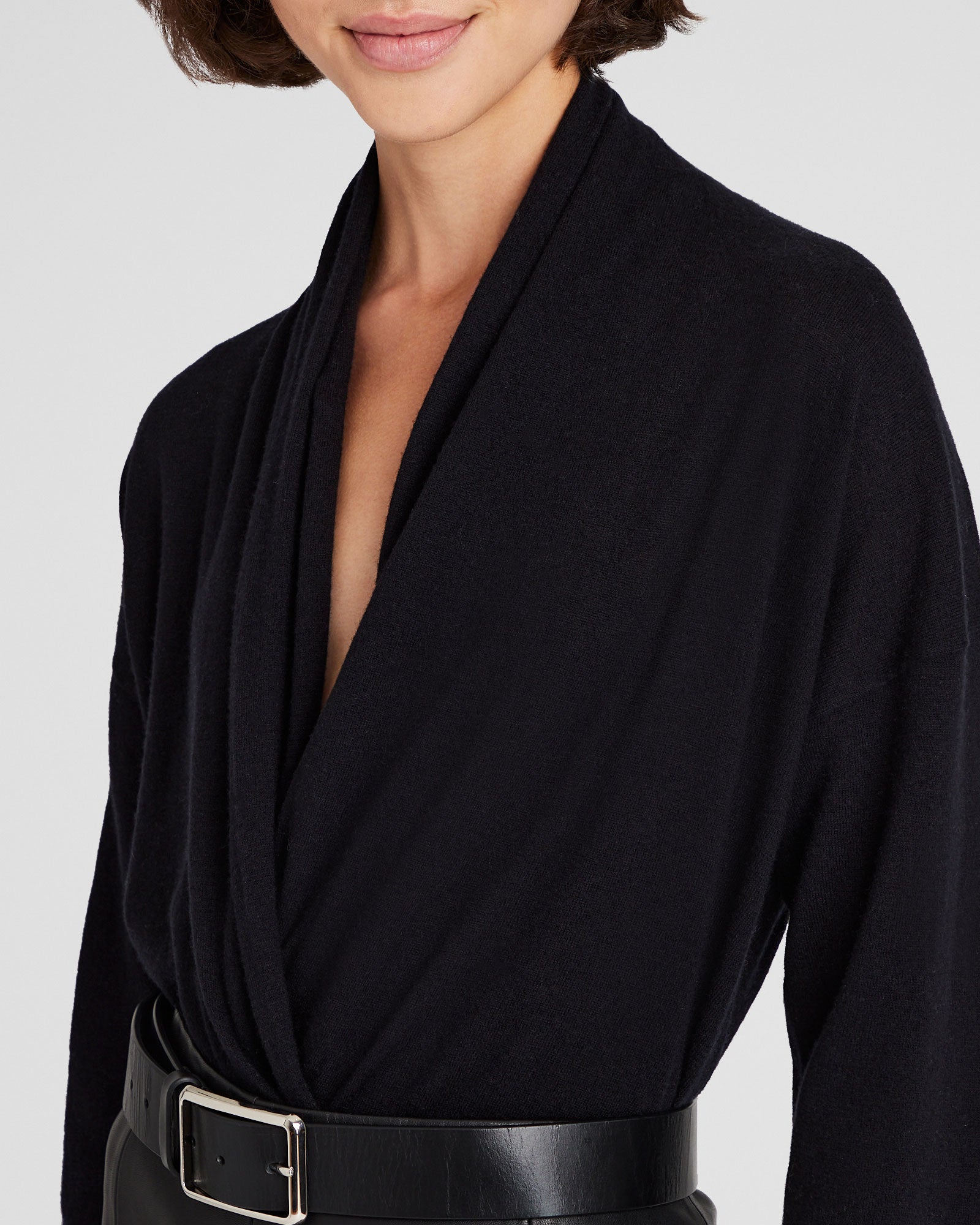 CLUB MONACO - Chandail enveloppant en cachemire - Noir