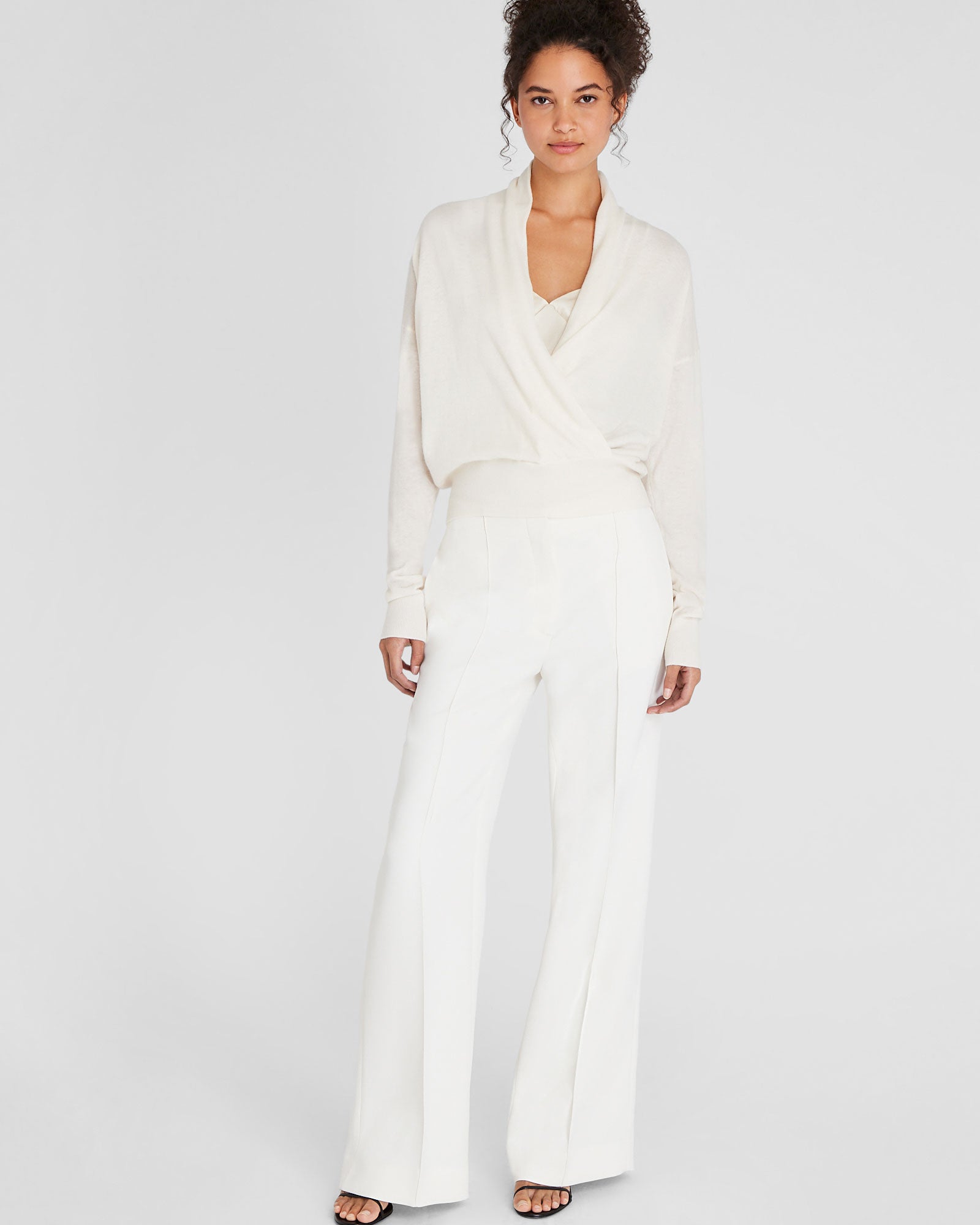 CLUB MONACO - Chandail enveloppant en cachemire - Ivoire
