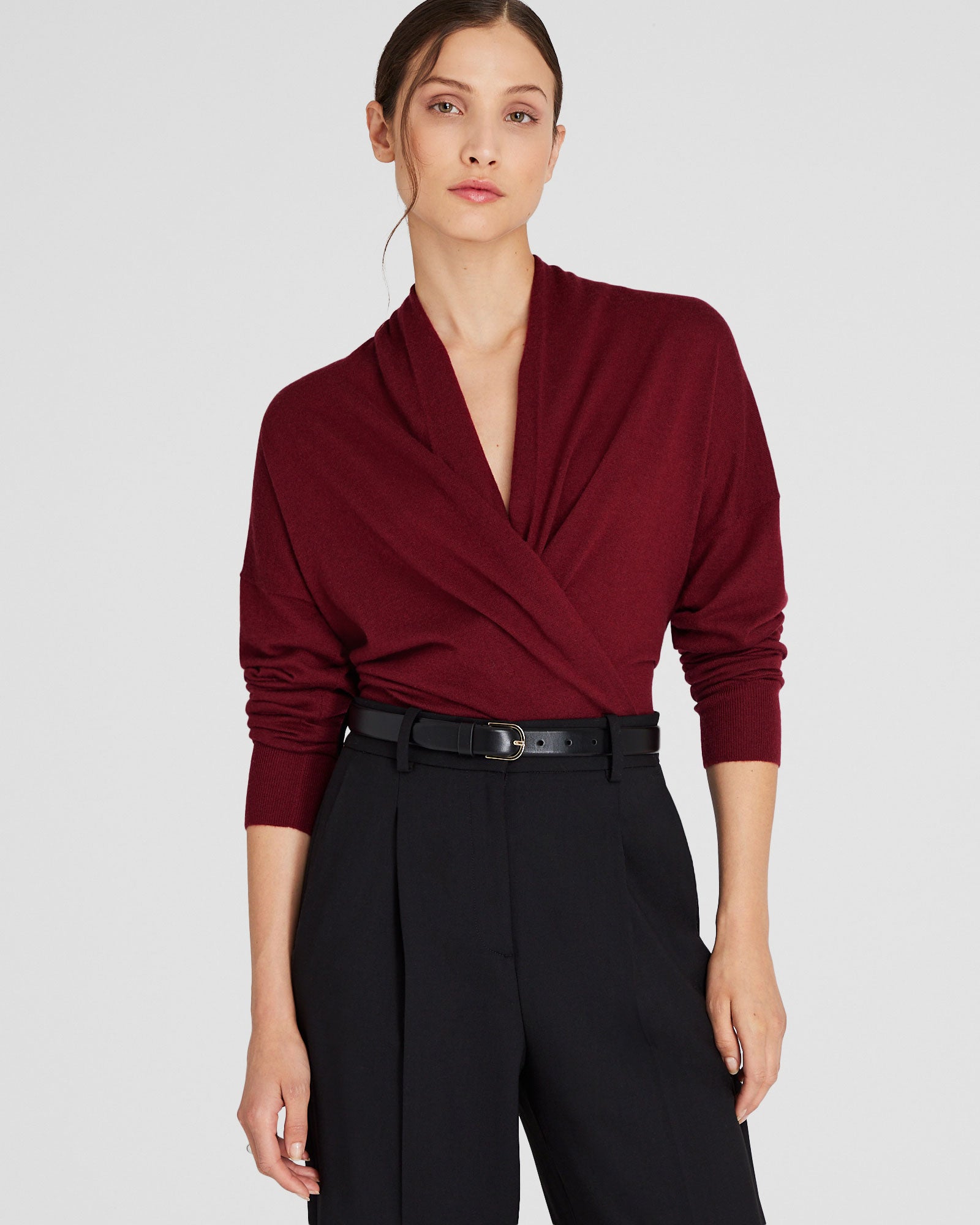 CLUB MONACO - Cashmere Wrap Sweater - Maroon