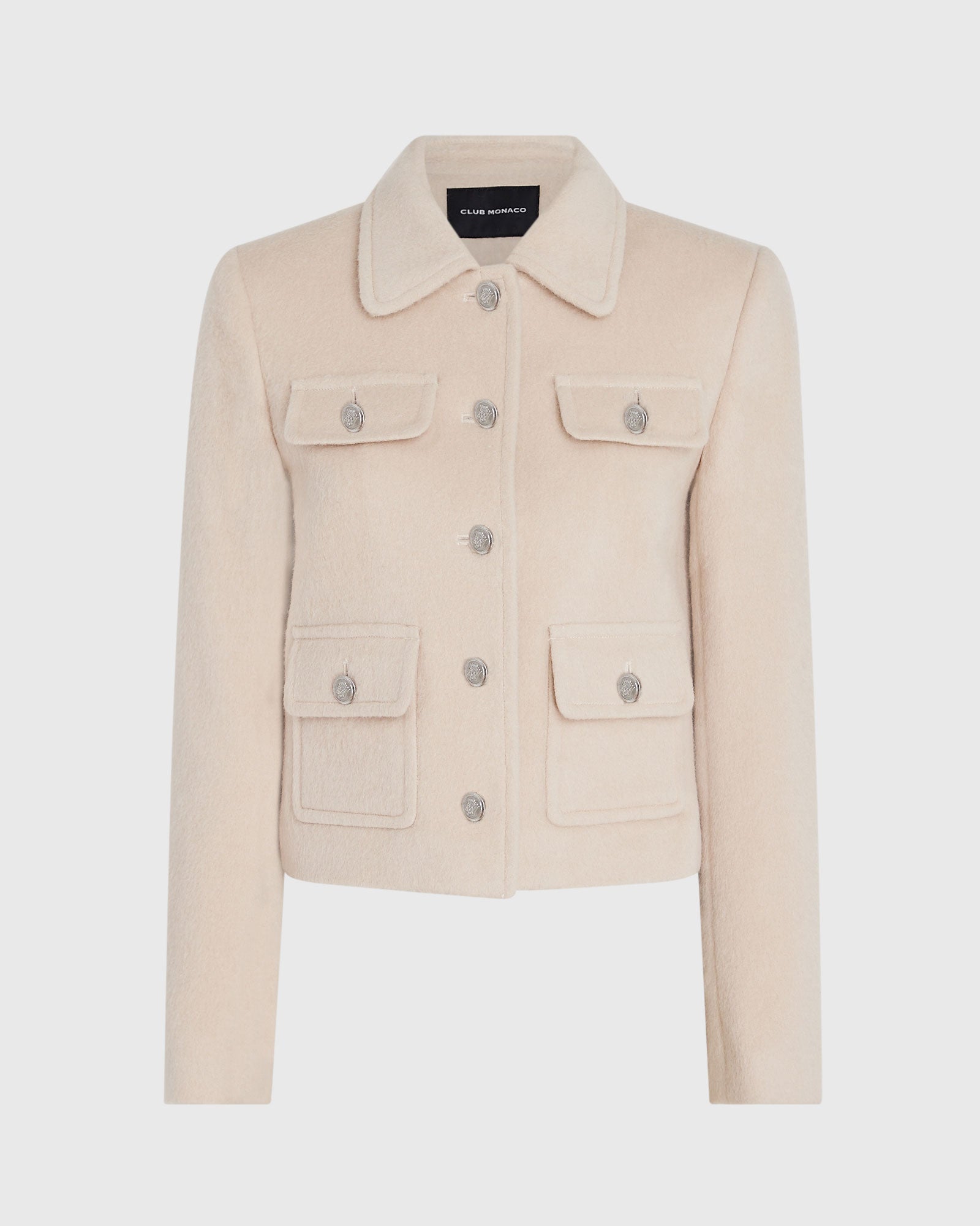 CLUB MONACO - Veste en laine et mohair brossés - Beige