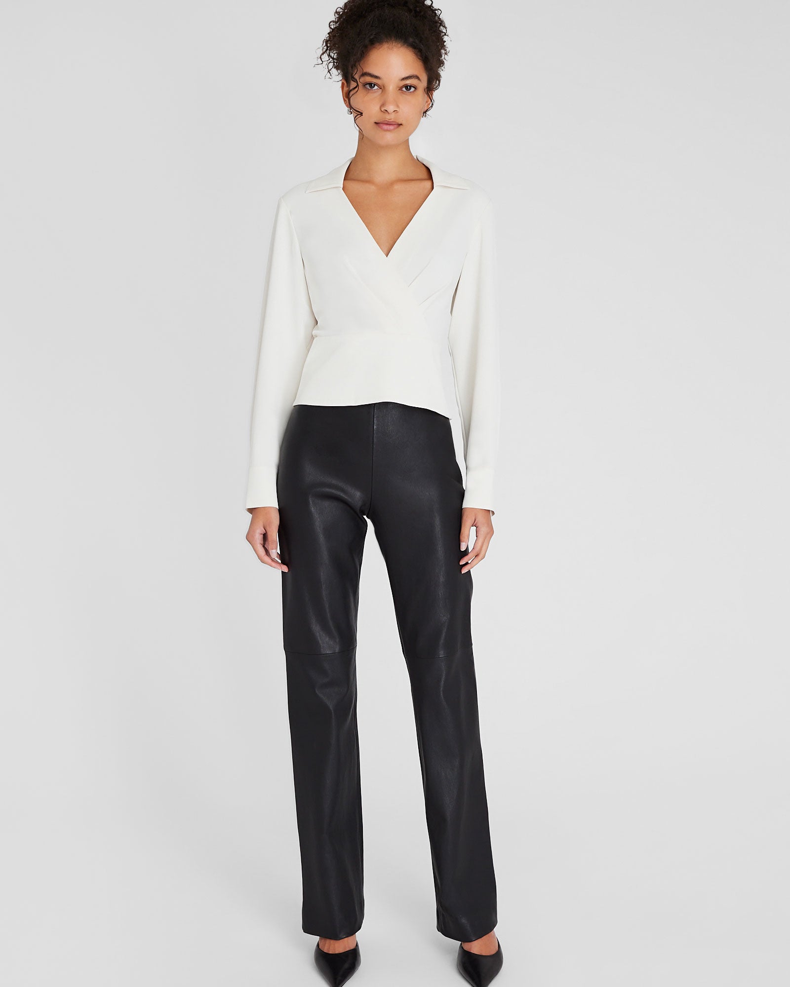 CLUB MONACO - Waisted Collared Shirt - White
