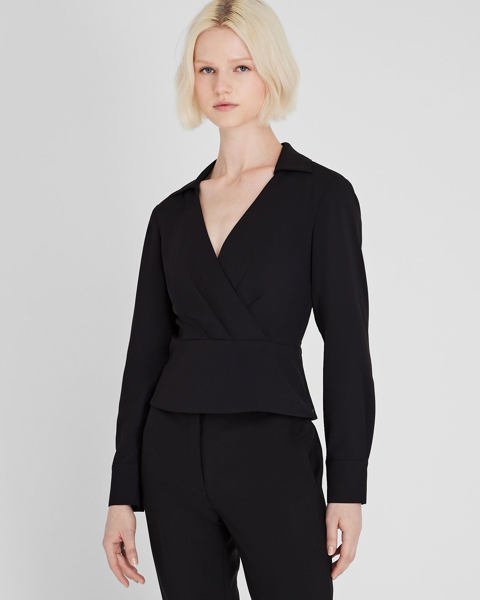 CLUB MONACO - Chemise cintrée à col - Noir