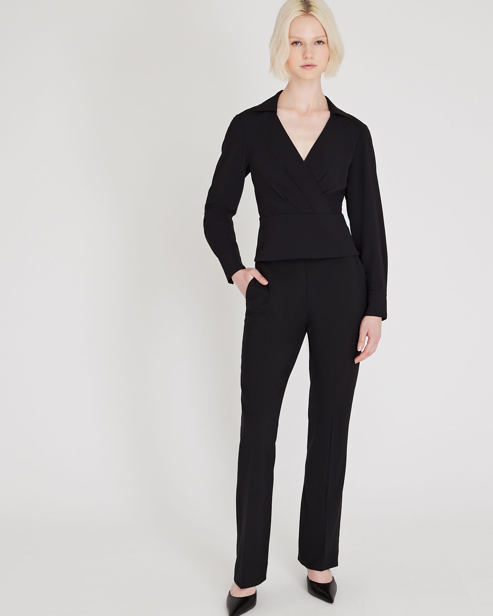 CLUB MONACO - Chemise cintrée à col - Noir