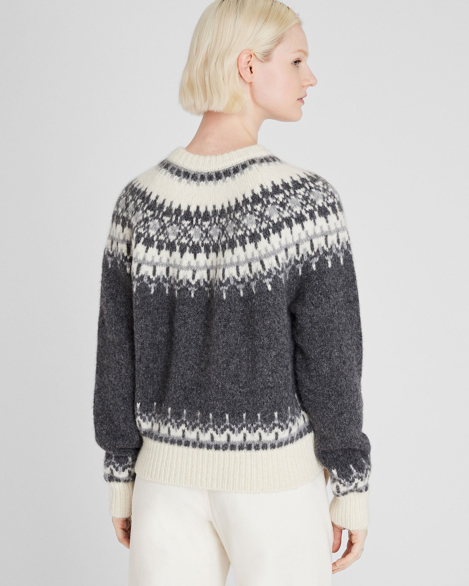 CLUB MONACO - Fair Isle Alpaca Blend Sweater - Black Mix