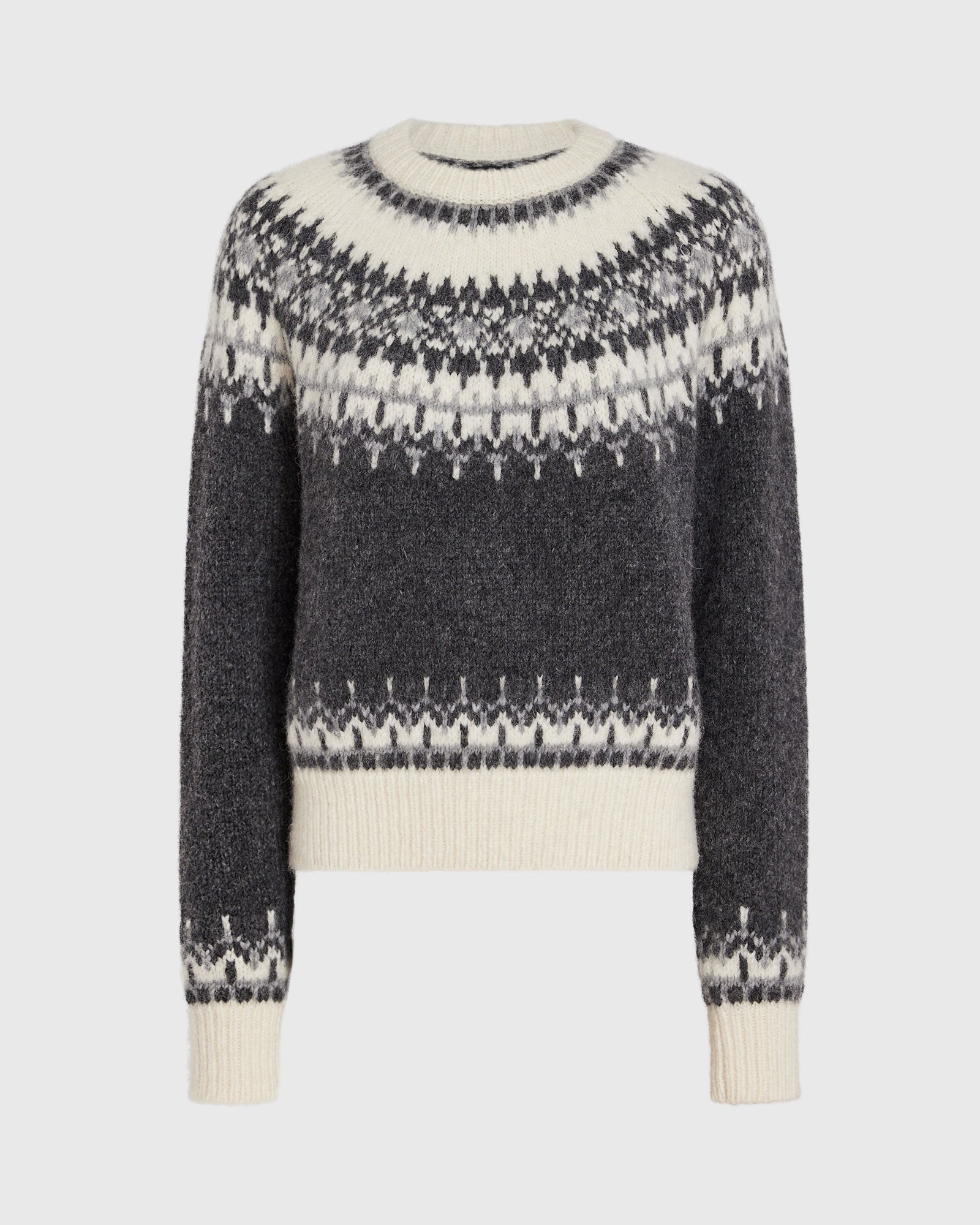 CLUB MONACO - Fair Isle Alpaca Blend Sweater - Black Mix