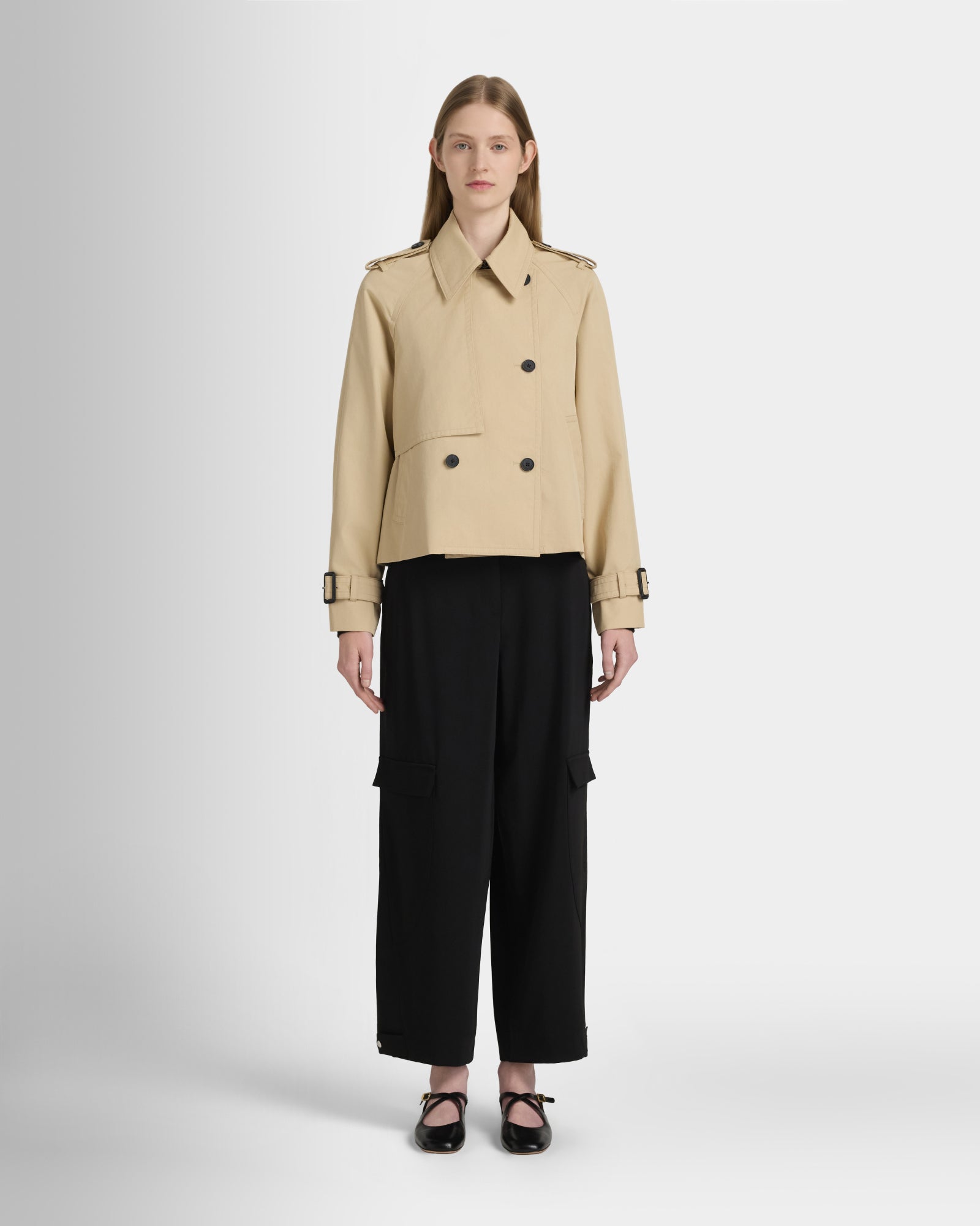 Club Monaco Corp, CA - Cropped Trench - Kaki