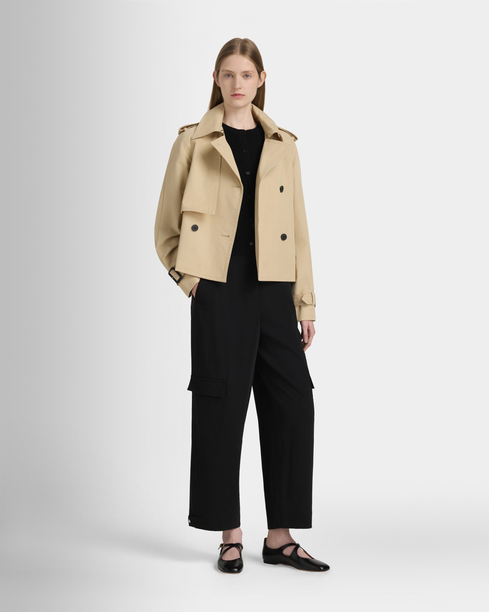 Club Monaco Corp, CA - Cropped Trench - Kaki