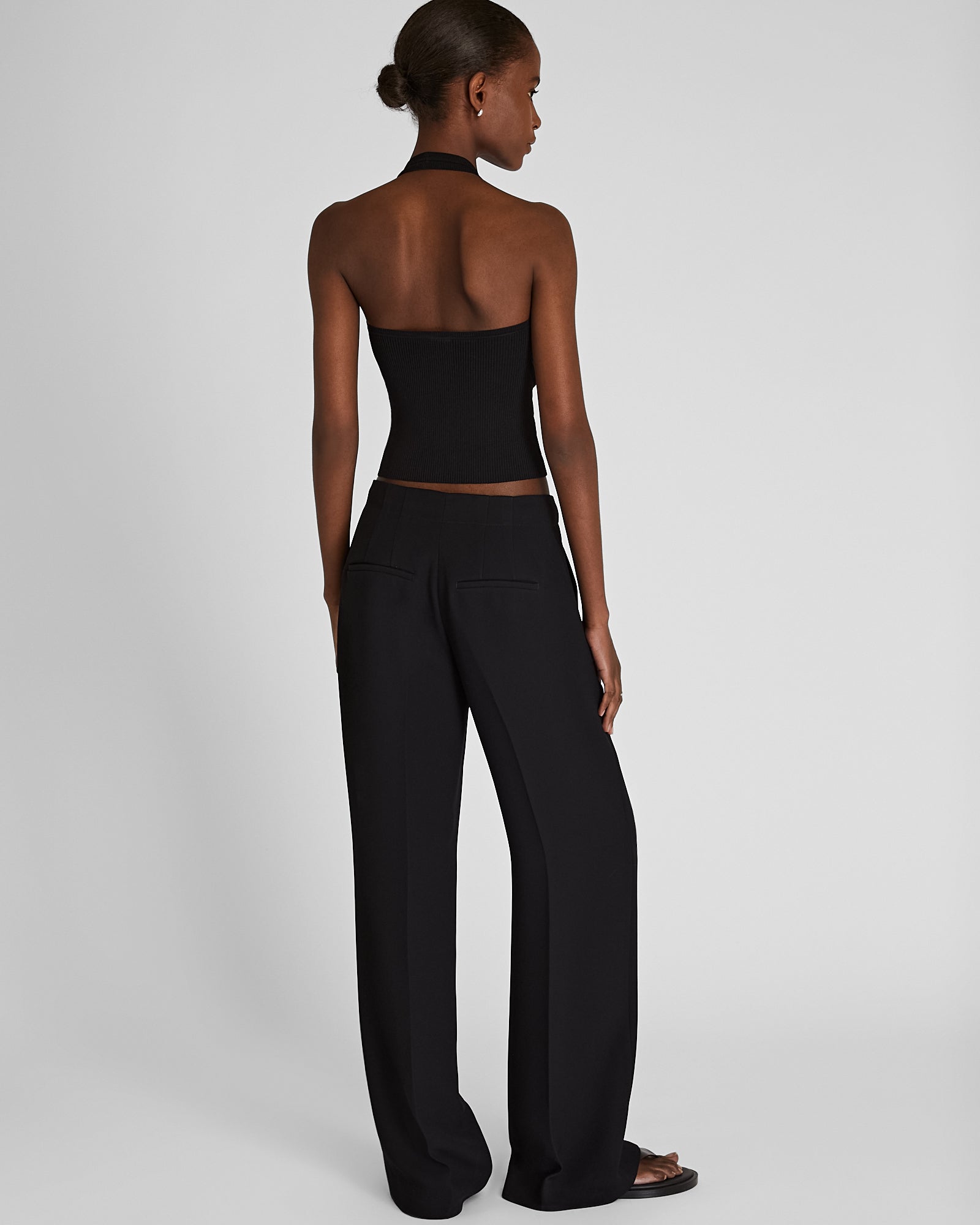 CLUB MONACO - High-Rise Fluid Crepe Trouser - Black
